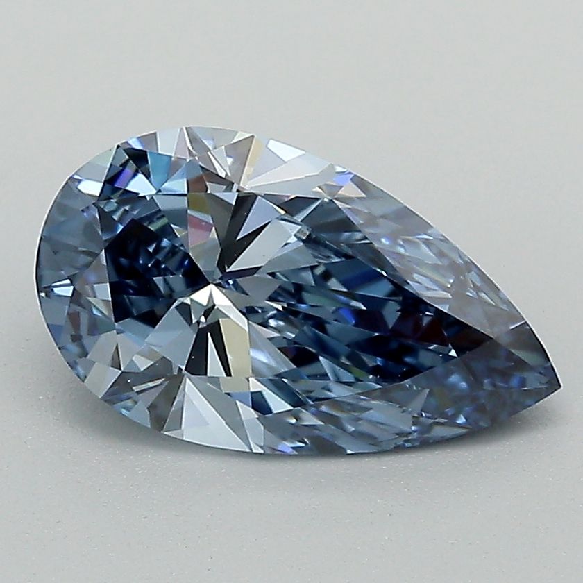 Diamant bleu fantaisie taille poire de 1,63 carat