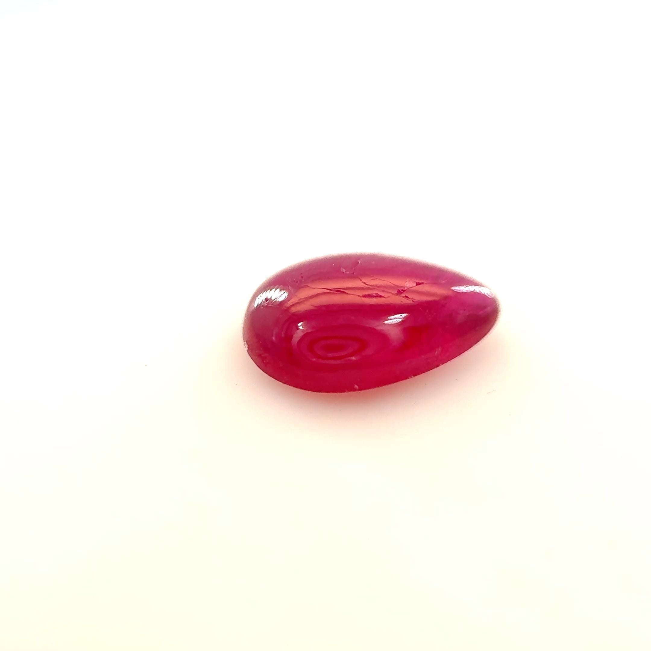 0.92 Carat Pear Cut Red Ruby