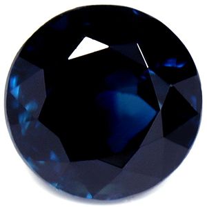 1.52 Carat Round  Cut Blue Sapphire