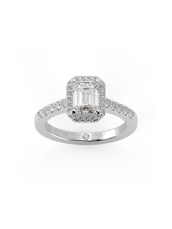 Bague de fiançailles Adeline avec émeraude et moissanite