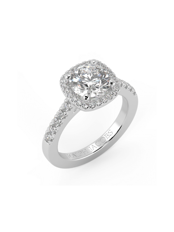 Bague de fiançailles Adeline en moissanite coussin