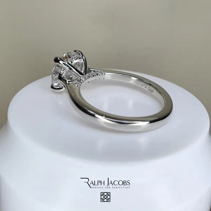 Arya Platinum Hidden Halo Engagement Ring