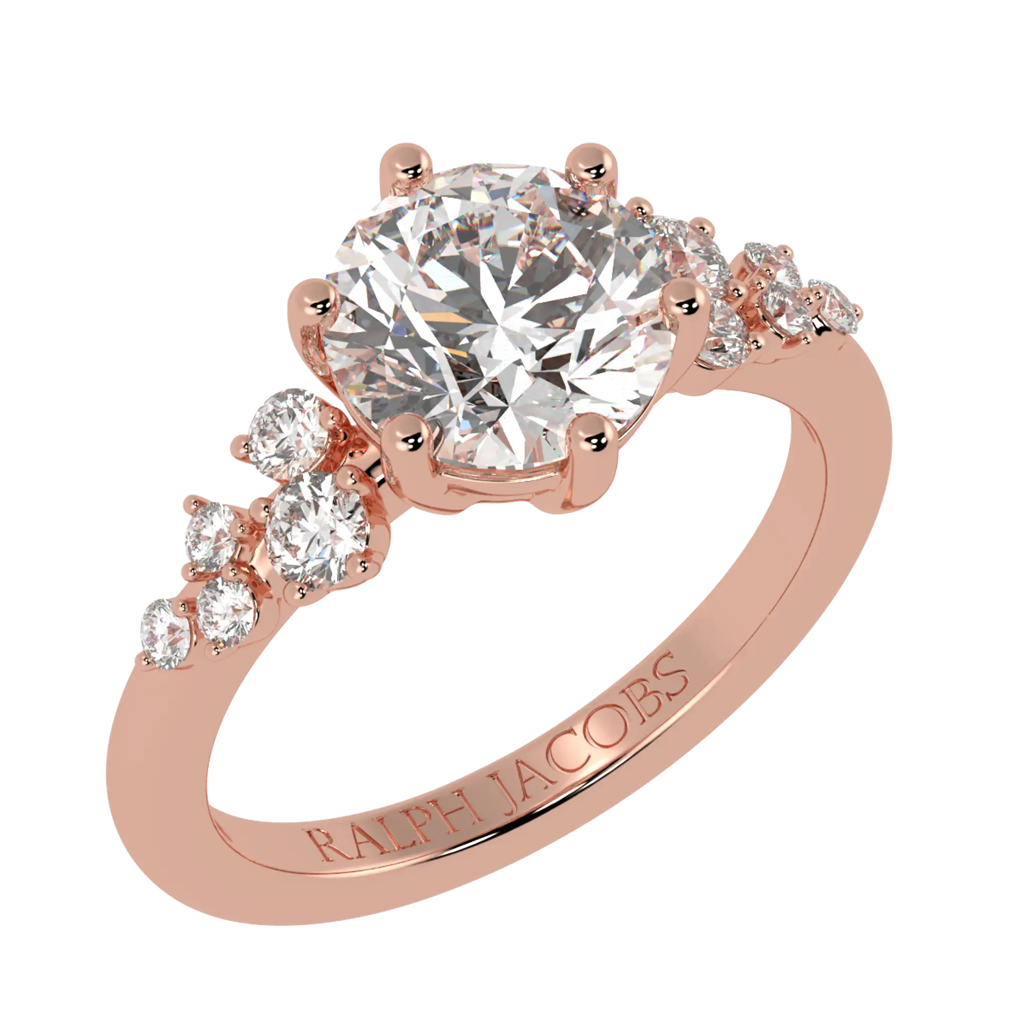 Aimee 14K Rose Gold Accent Stone Engagement Ring