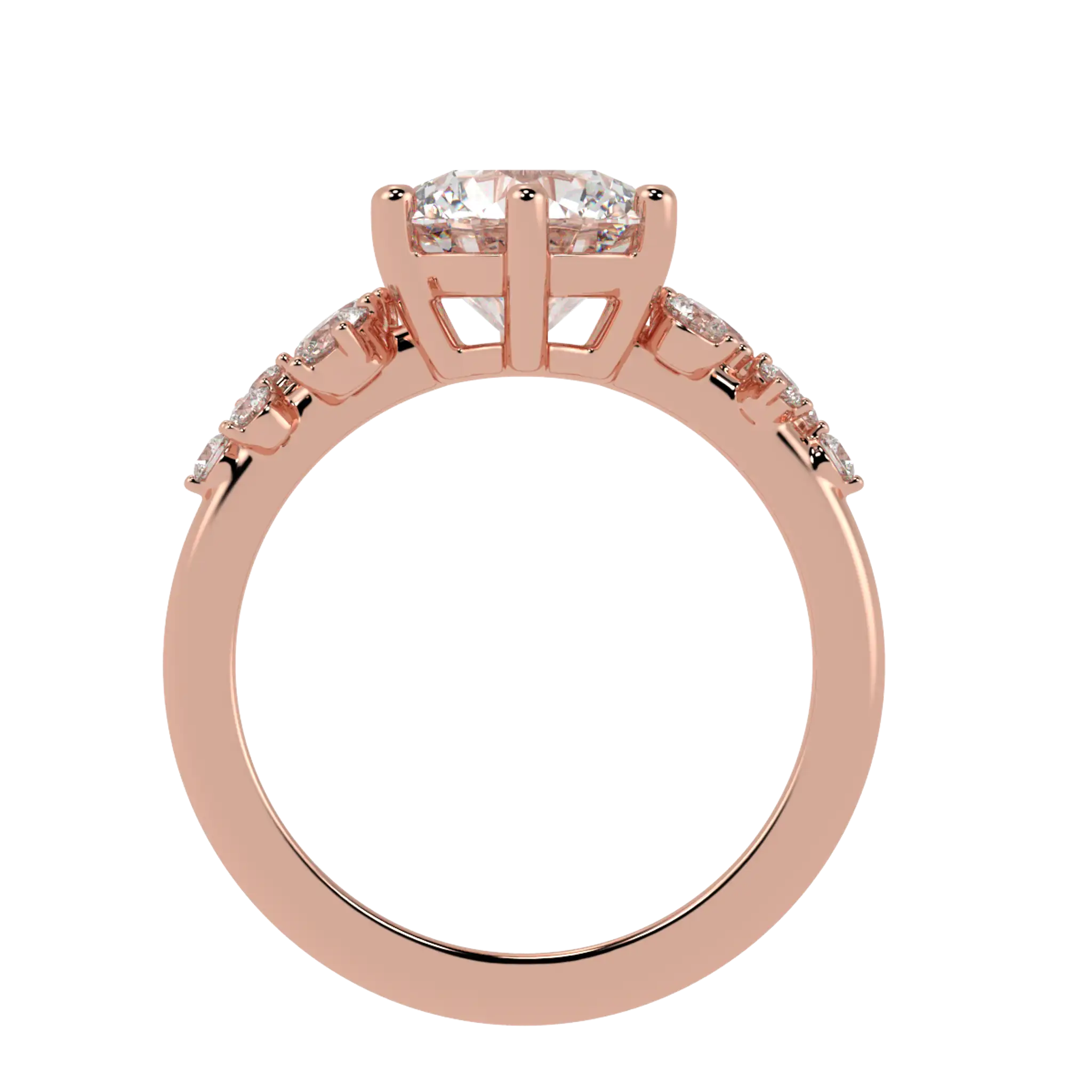 Aimee 14K Rose Gold Accent Stone Engagement Ring