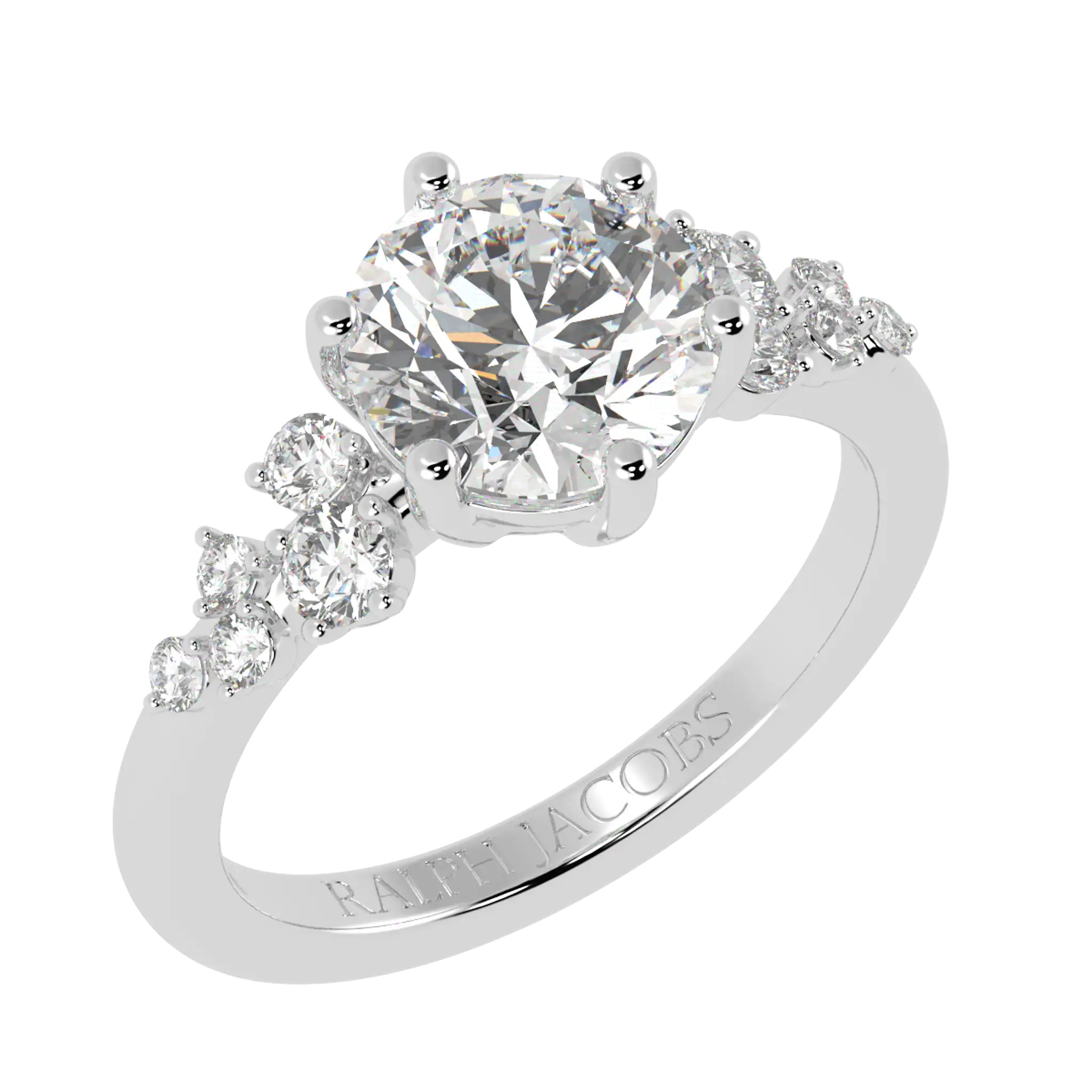 Aimee Platinum Accent Stone Engagement Ring