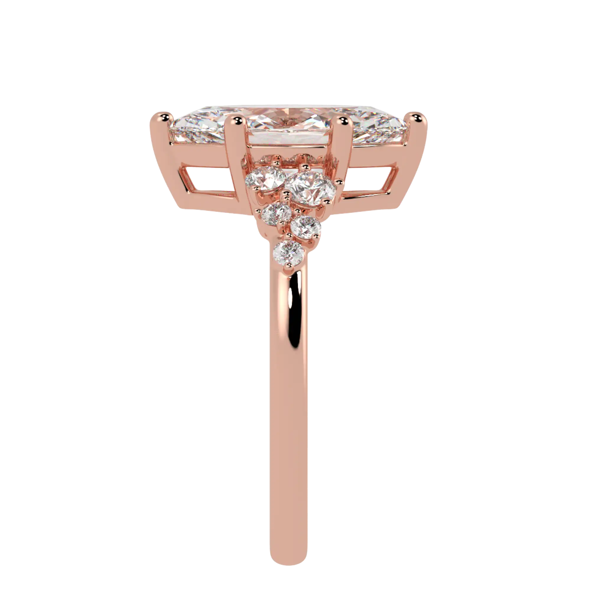 Aimee 14K Rose Gold Marquise Engagement Ring Setting | Natural or Lab Diamond Option