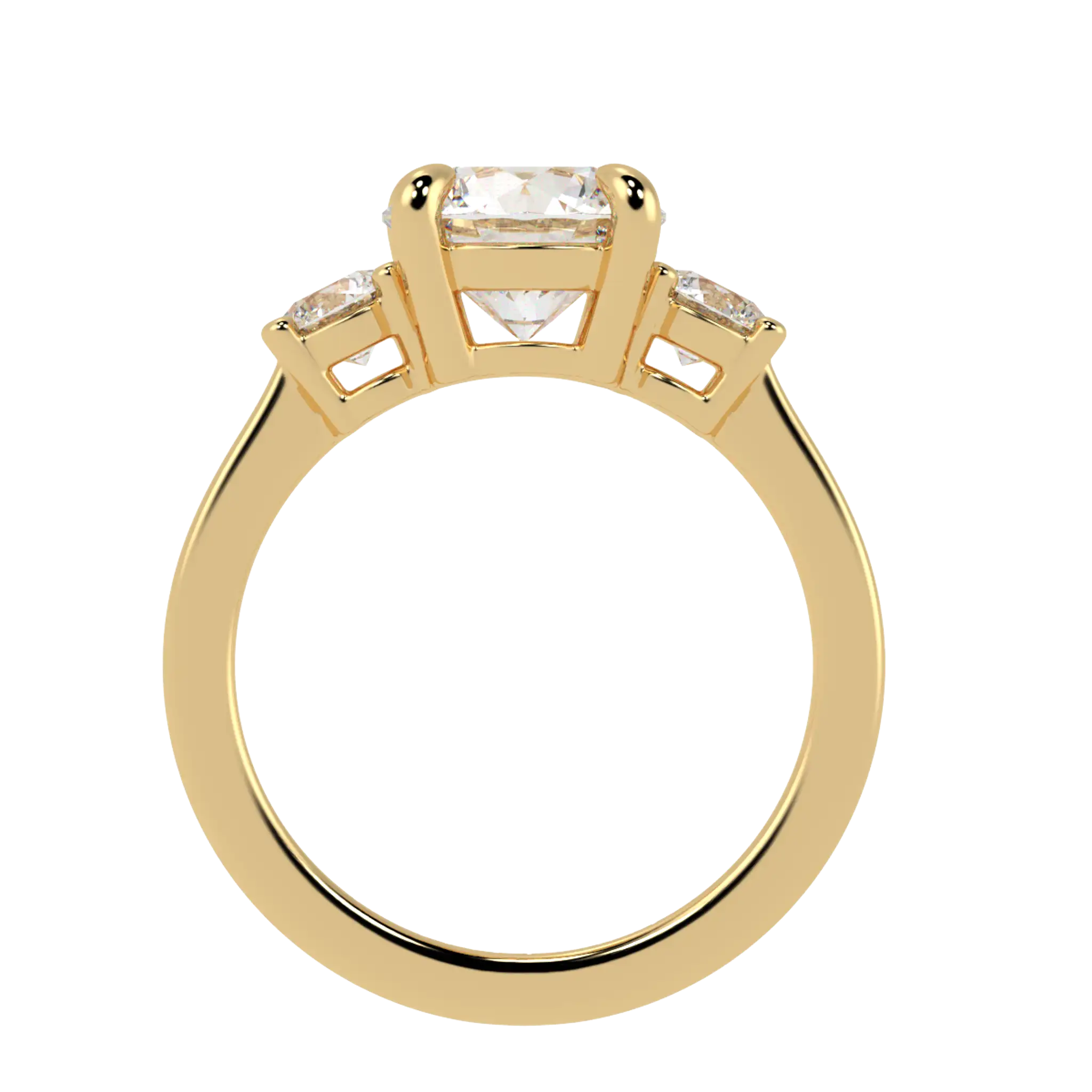 Selene 18K Yellow Gold Three Stone Engagement Ring