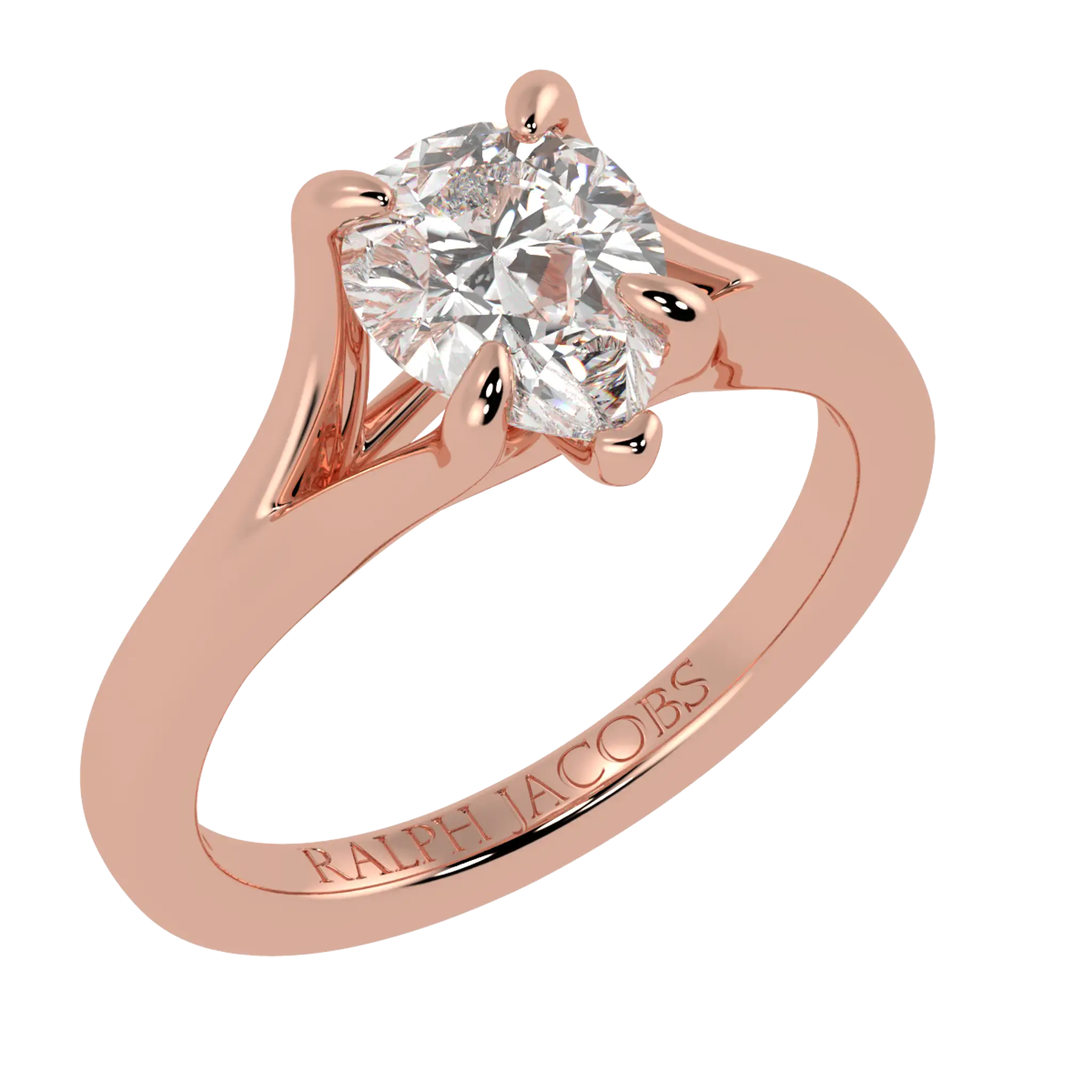 Bague de fiançailles solitaire en moissanite rose 14 carats Poppy | Forme poire