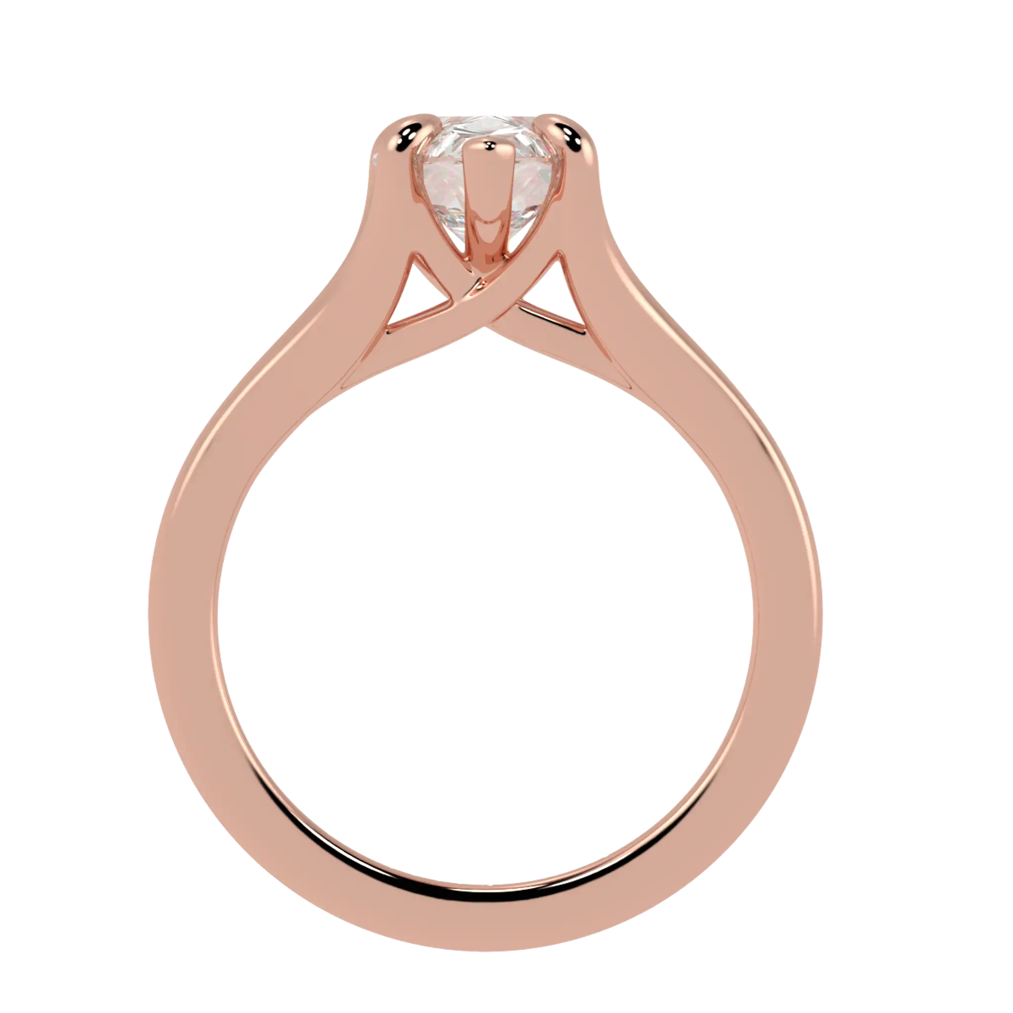 Poppy 14K Rose Solitaire Engagement Ring | Pear Shape