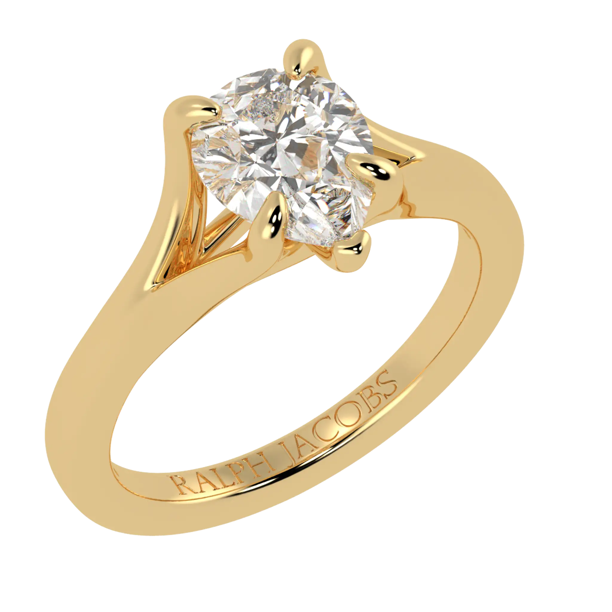 Bague de fiançailles solitaire en moissanite jaune 18 carats Poppy | Forme poire