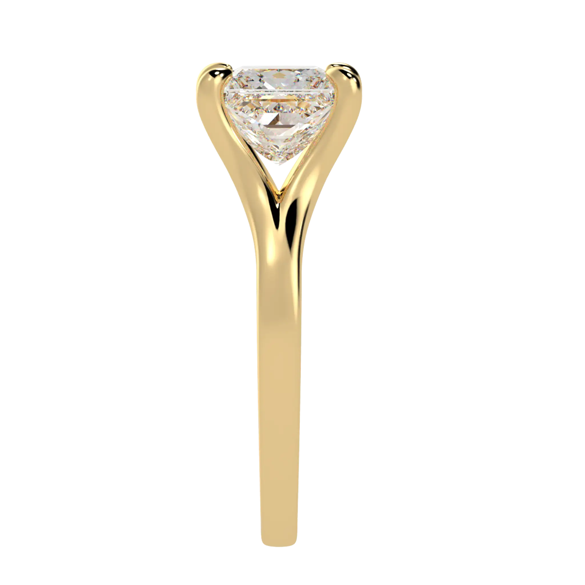 Poppy 9K Yellow Gold Solitaire Engagement Ring | Princess Shape