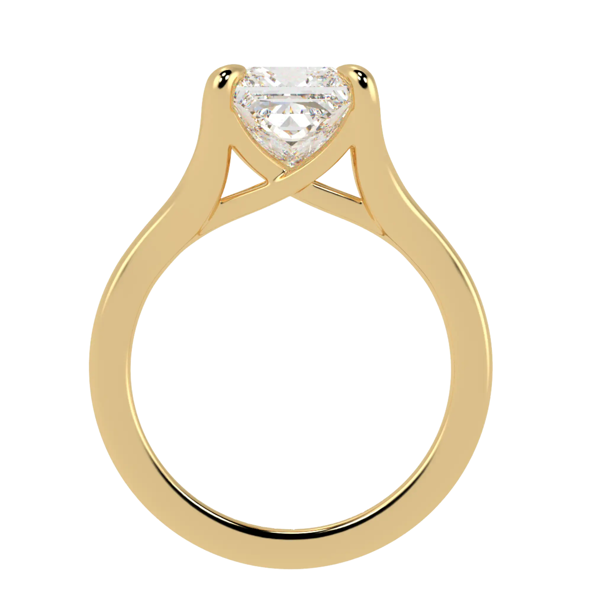 Poppy 9K Yellow Gold Solitaire Engagement Ring | Princess Shape