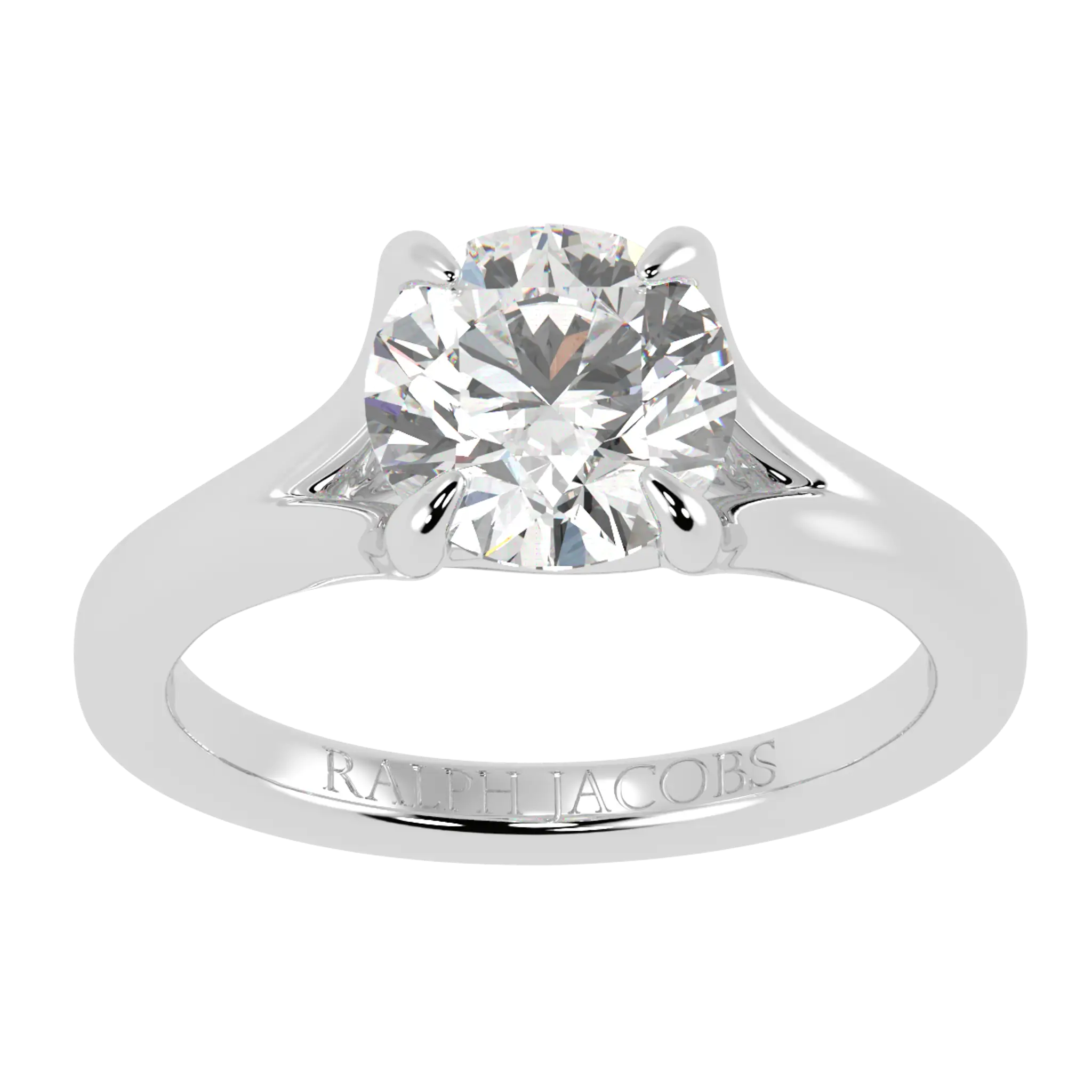 Bague de fiançailles solitaire en or blanc 9 carats avec moissanite Poppy