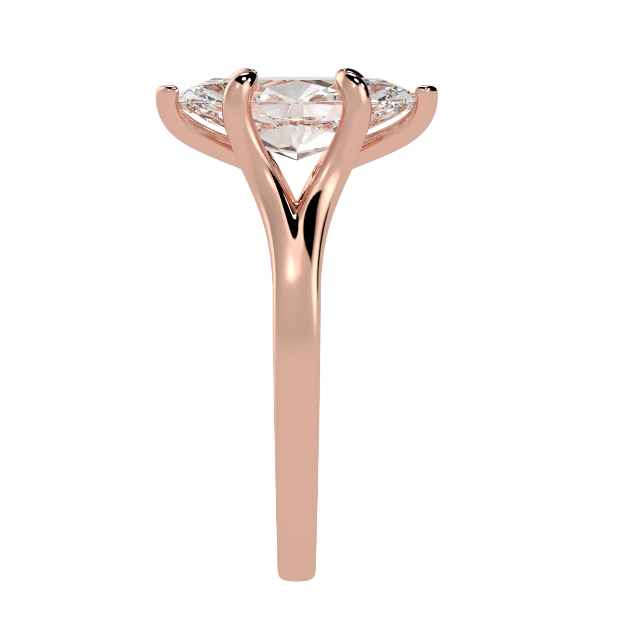 Poppy 14K Rose Gold Solitaire Engagement Ring | Marquise Shape