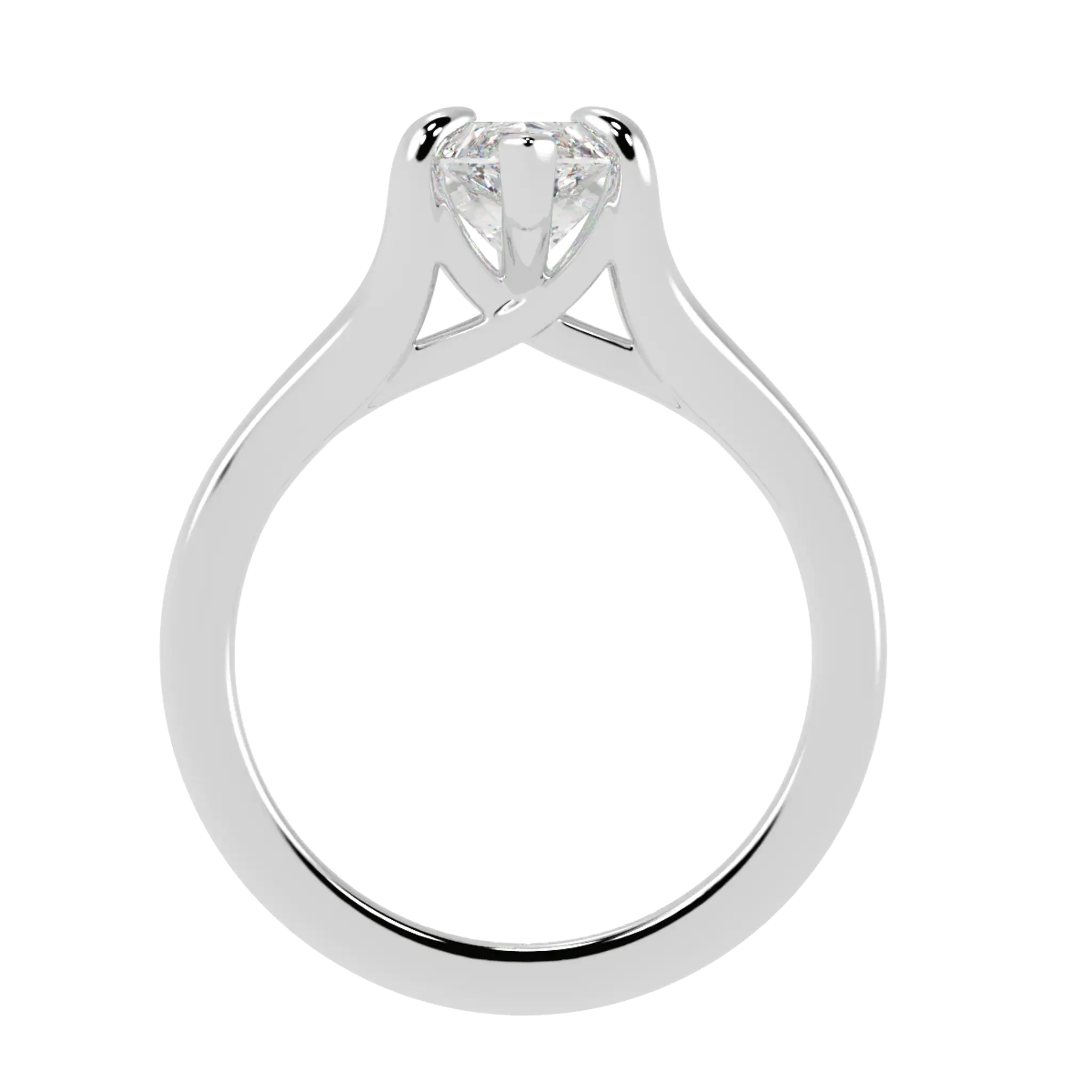 Bague de fiançailles solitaire en or blanc 9 carats avec moissanite Poppy | Forme marquise