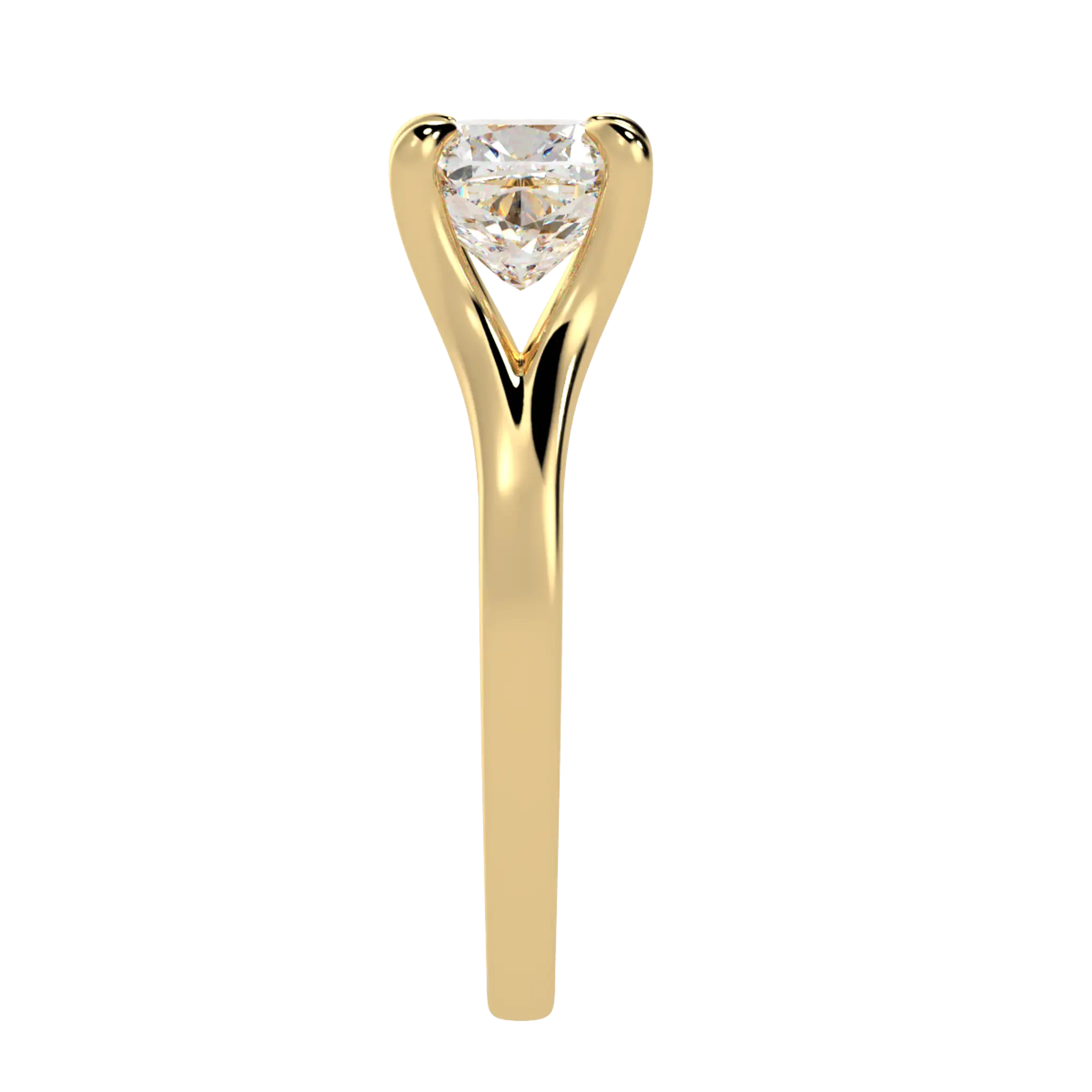 Poppy 18K Yellow Gold Solitaire Engagement Ring | Cushion Shape