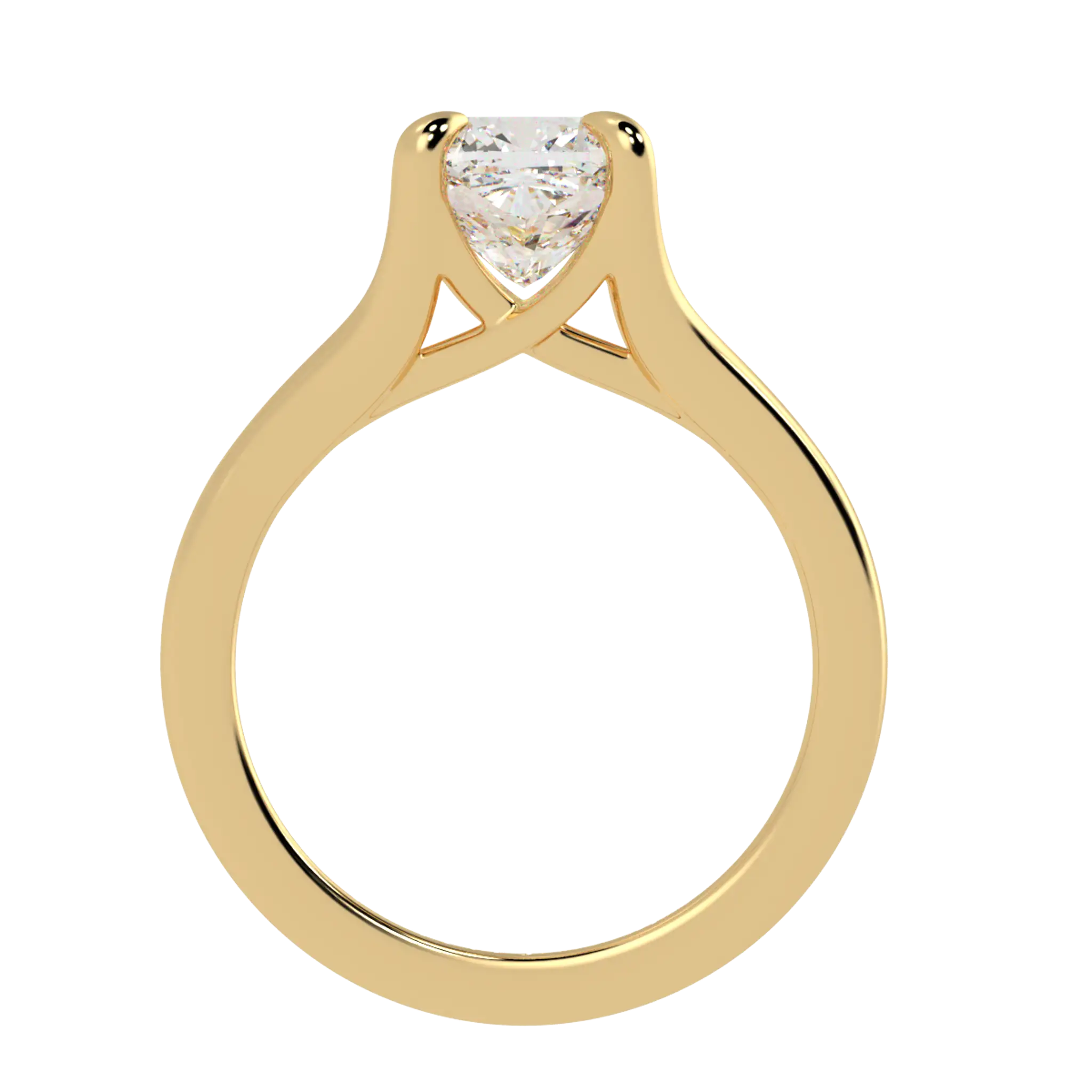 Poppy 9K Yellow Gold Solitaire Engagement Ring | Cushion Shape