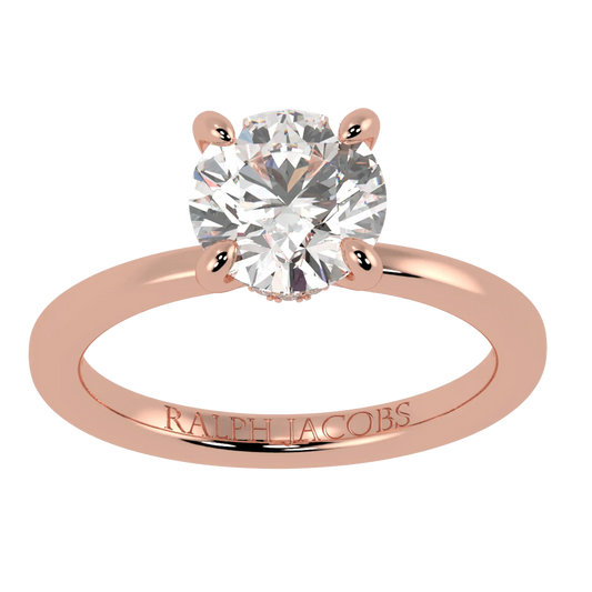 Raylee 14K Rose Gold Hidden Halo Engagement Ring