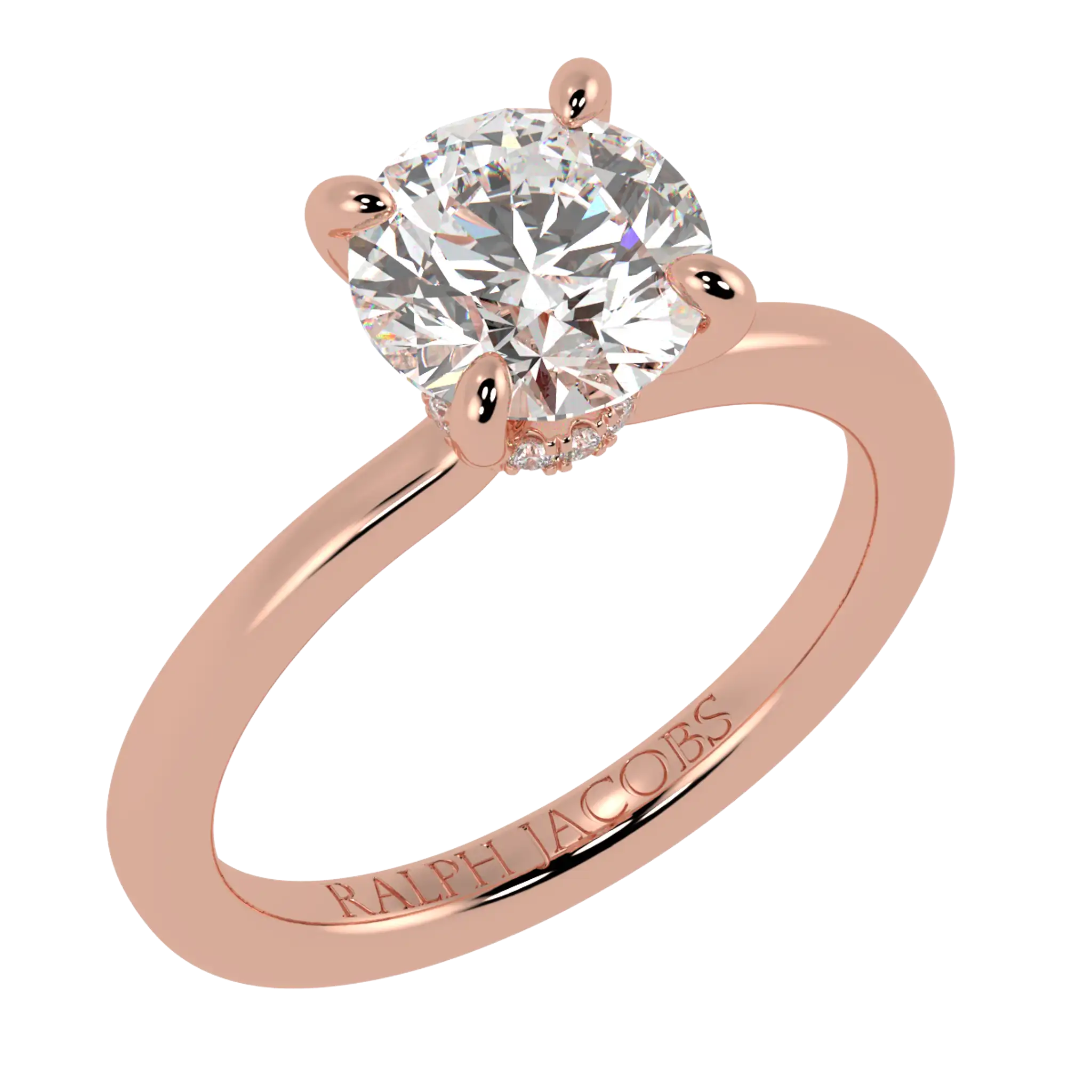 Raylee 14K Rose Gold Hidden Halo Engagement Ring