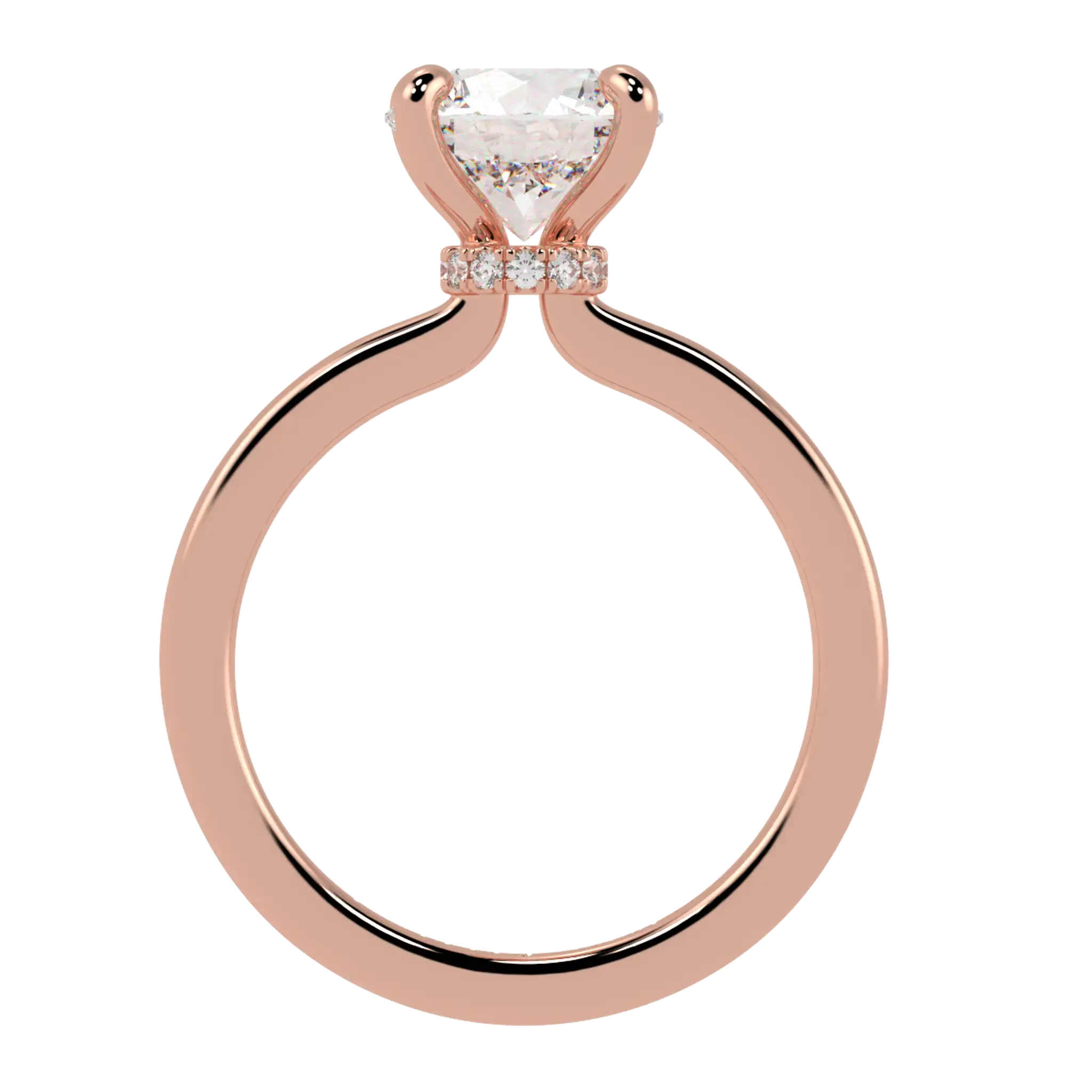 Raylee 14K Rose Gold Hidden Halo Engagement Ring