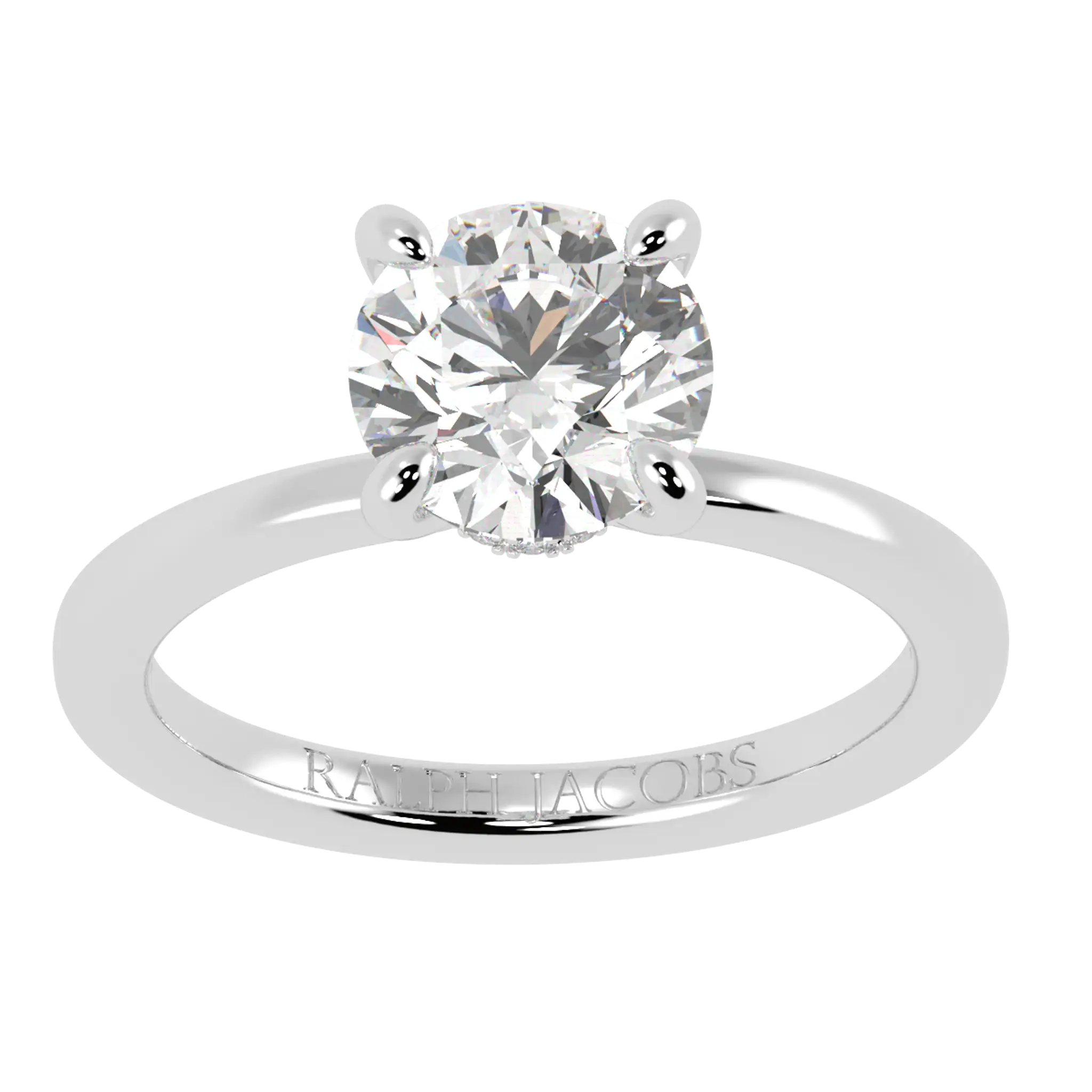 Bague de fiançailles en or blanc 9 carats avec halo caché Raylee