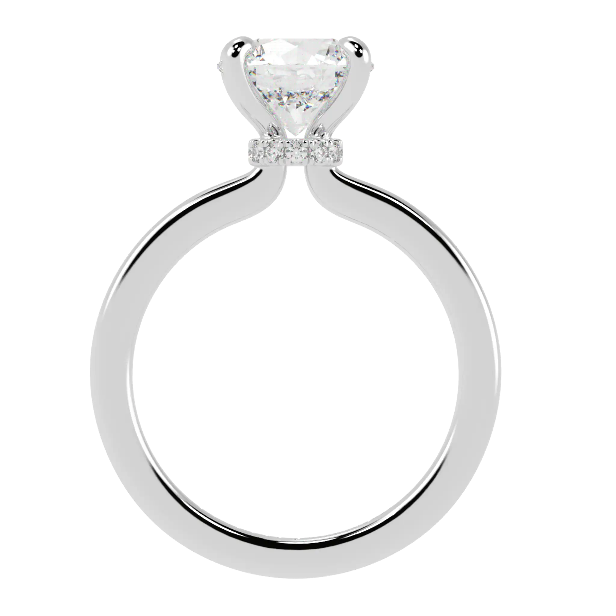 Bague de fiançailles en or blanc 9 carats avec halo caché Raylee