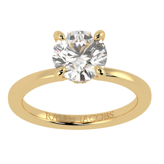 Raylee 9K Yellow Gold Hidden Halo Engagement Ring