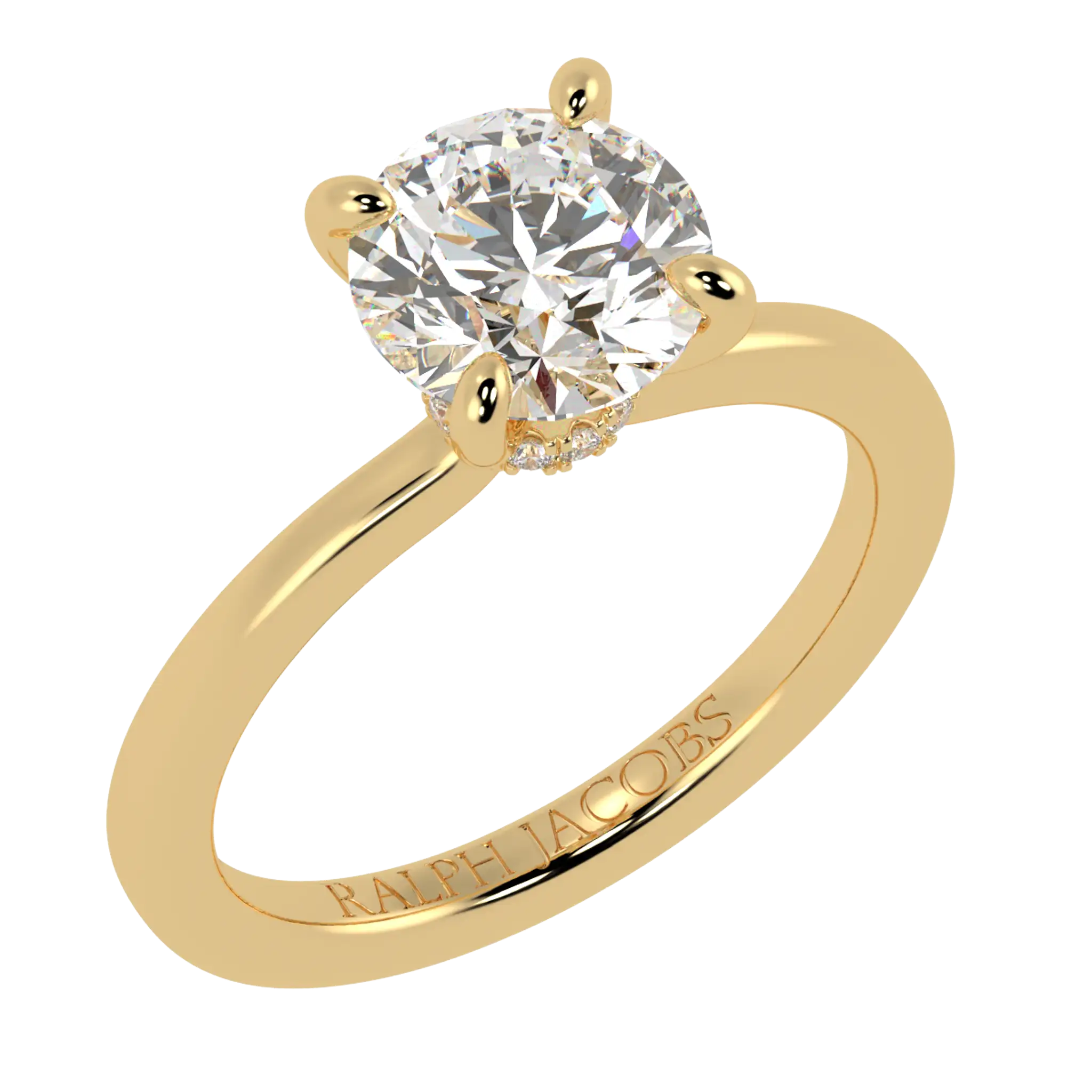 Raylee 9K Yellow Gold Hidden Halo Engagement Ring