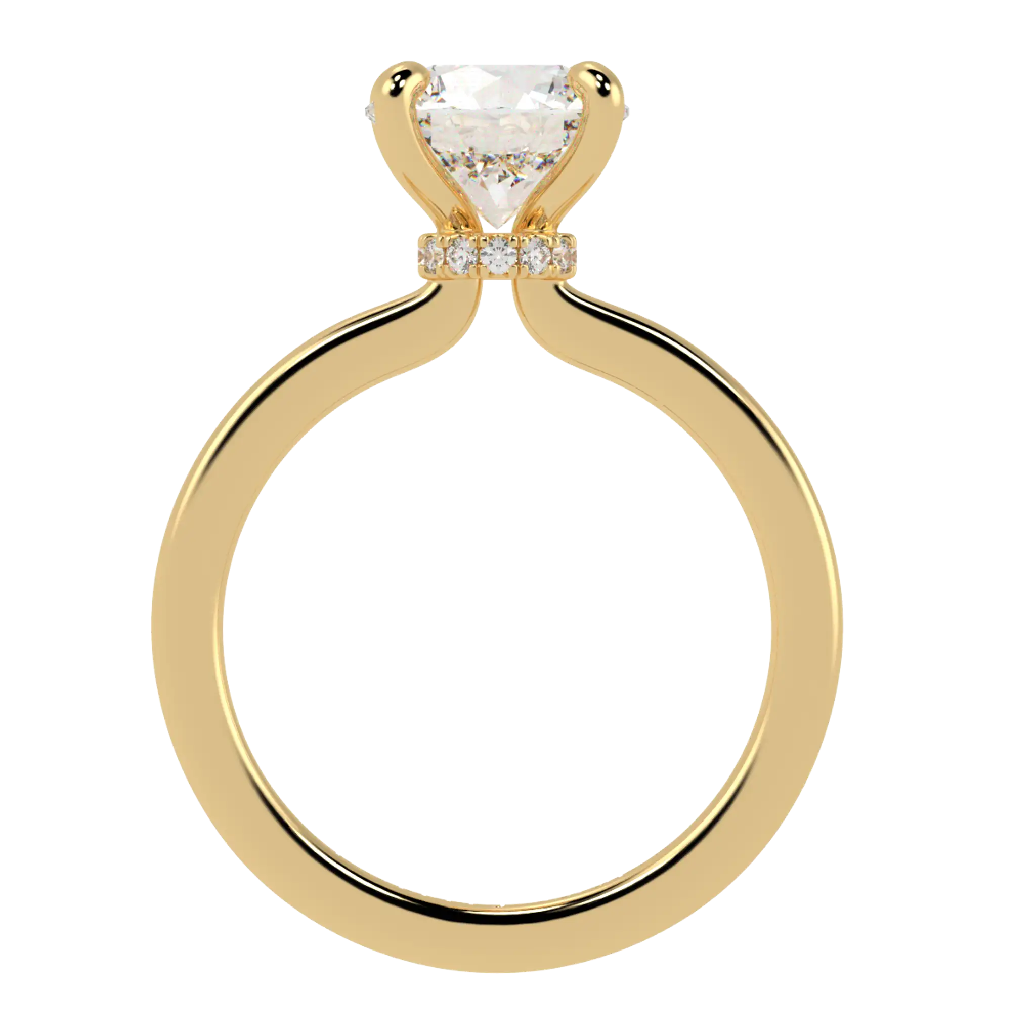 Raylee 18K Yellow Gold Hidden Halo Engagement Ring