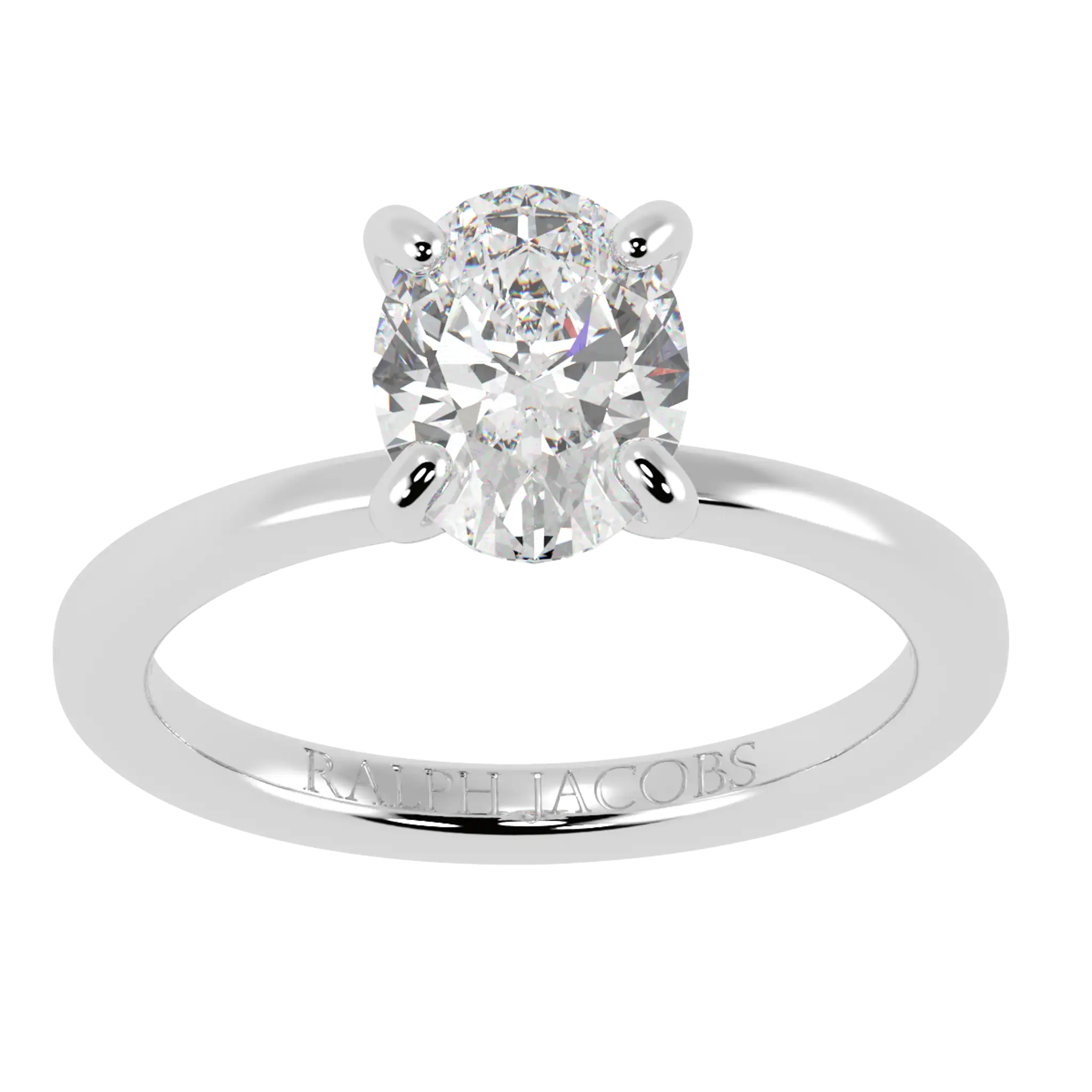 Bague de fiançailles Raylee Platinum Hidden Halo | Forme ovale