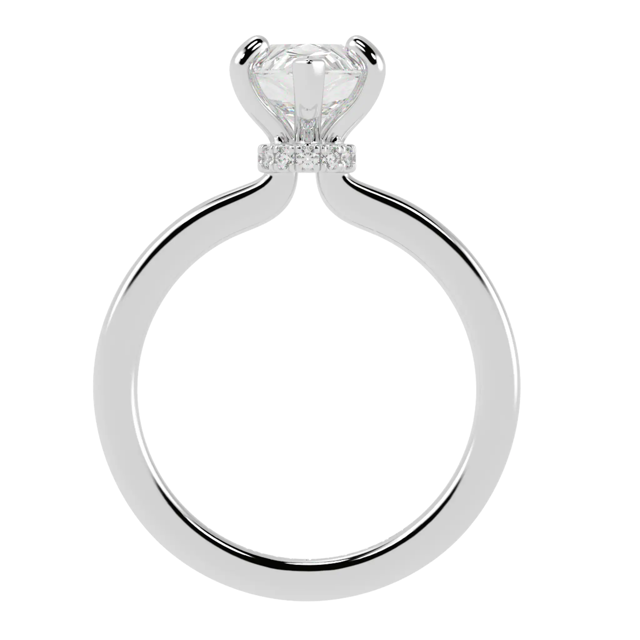 Bague de fiançailles Raylee Platinum Hidden Halo | Forme poire