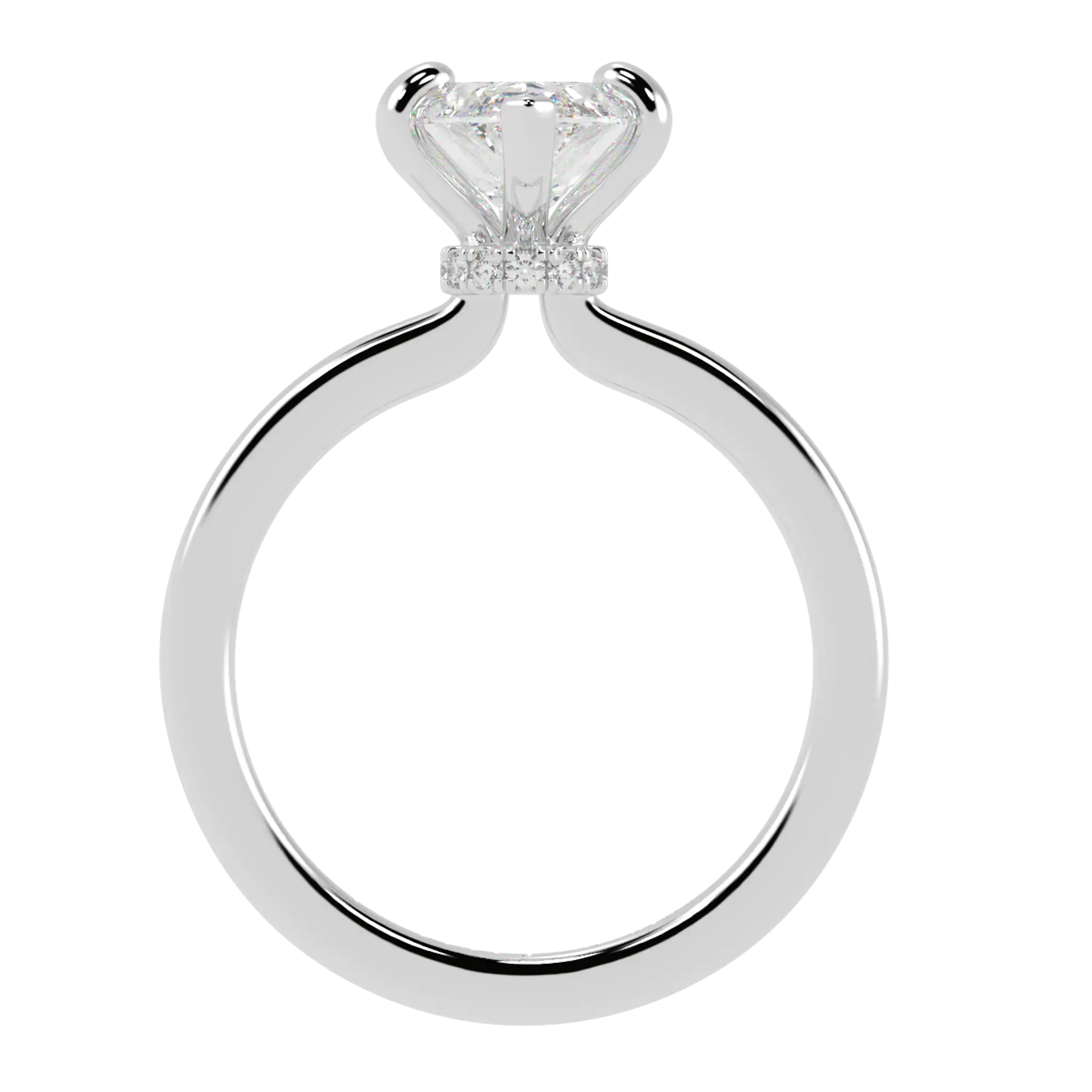 Bague de fiançailles Raylee Platinum Hidden Halo | Forme marquise