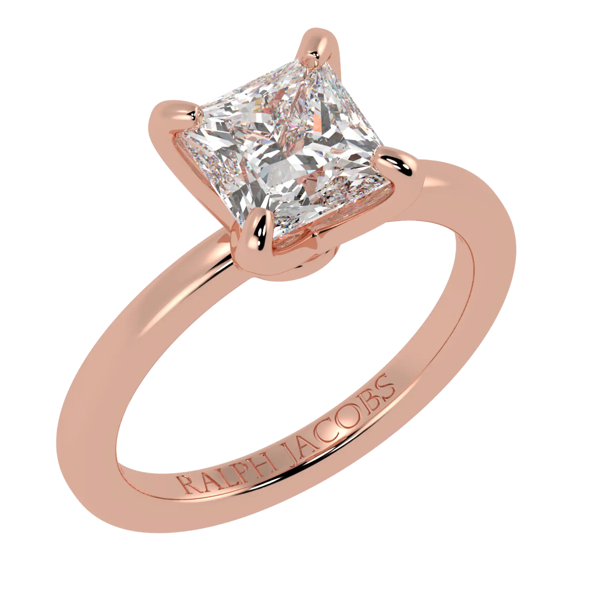 Betty 14K Rose Gold Solitaire Engagement Ring | Princess Shape