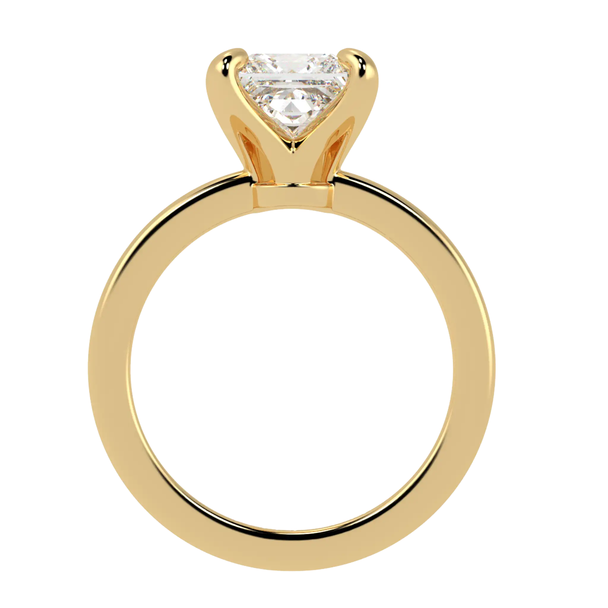 Bague de fiançailles solitaire Betty en or jaune 18 carats | Forme princesse