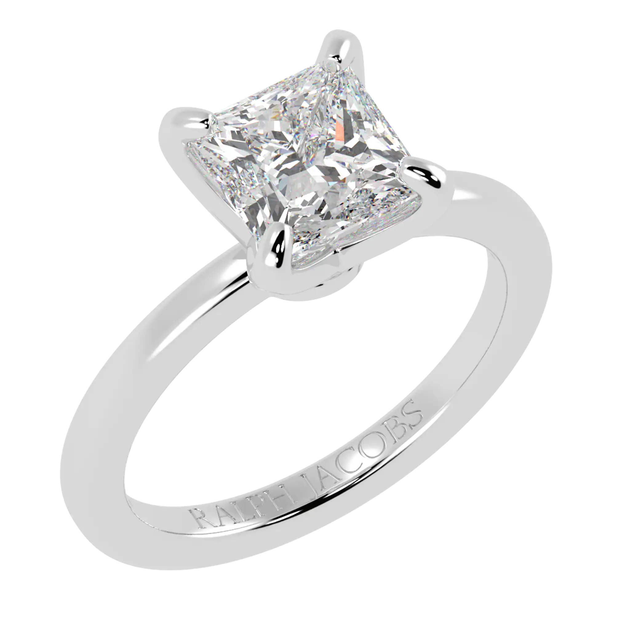 Betty 9K White Gold Solitaire Engagement Ring | Princess Shape