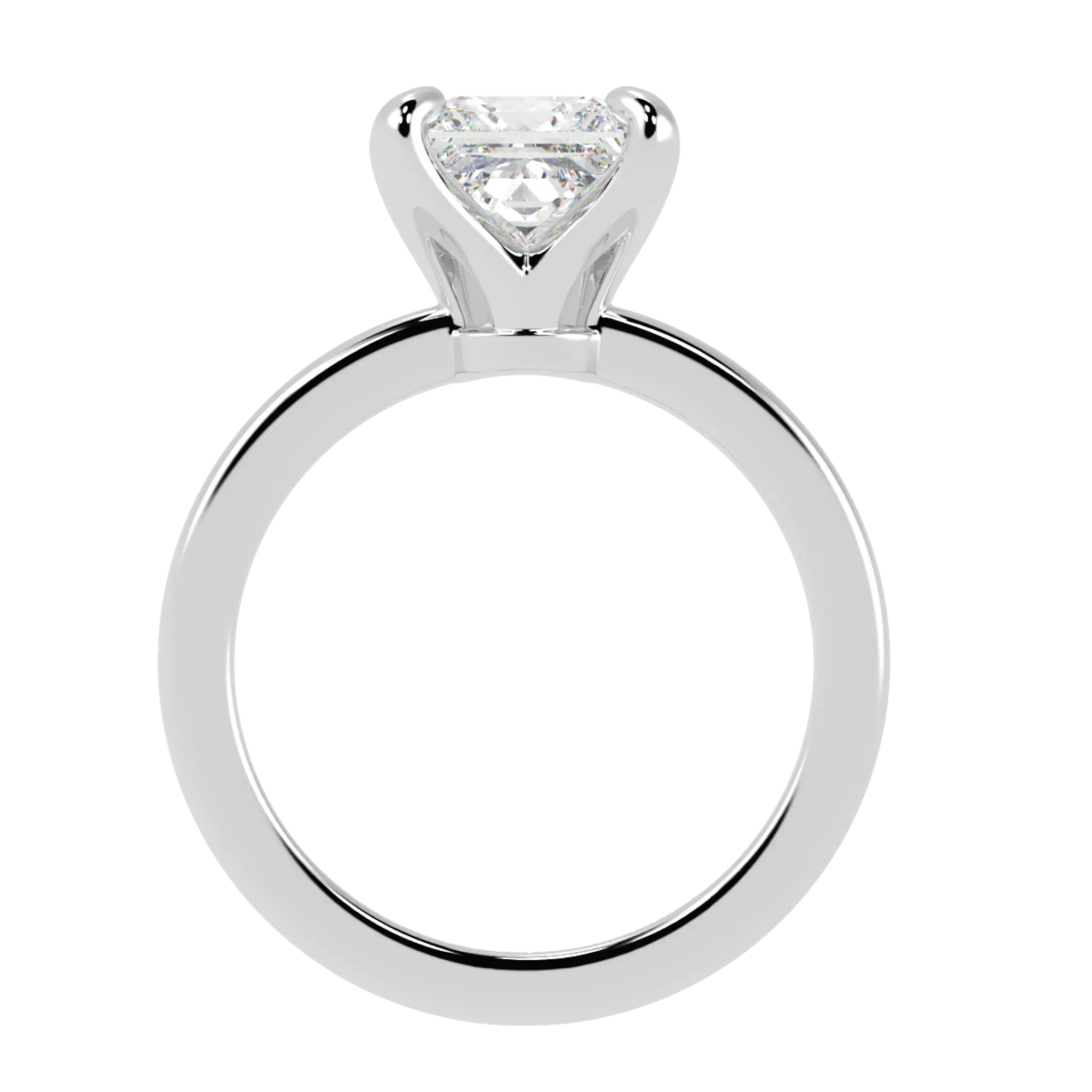 Bague de fiançailles solitaire Betty en or blanc 18 carats | Forme princesse