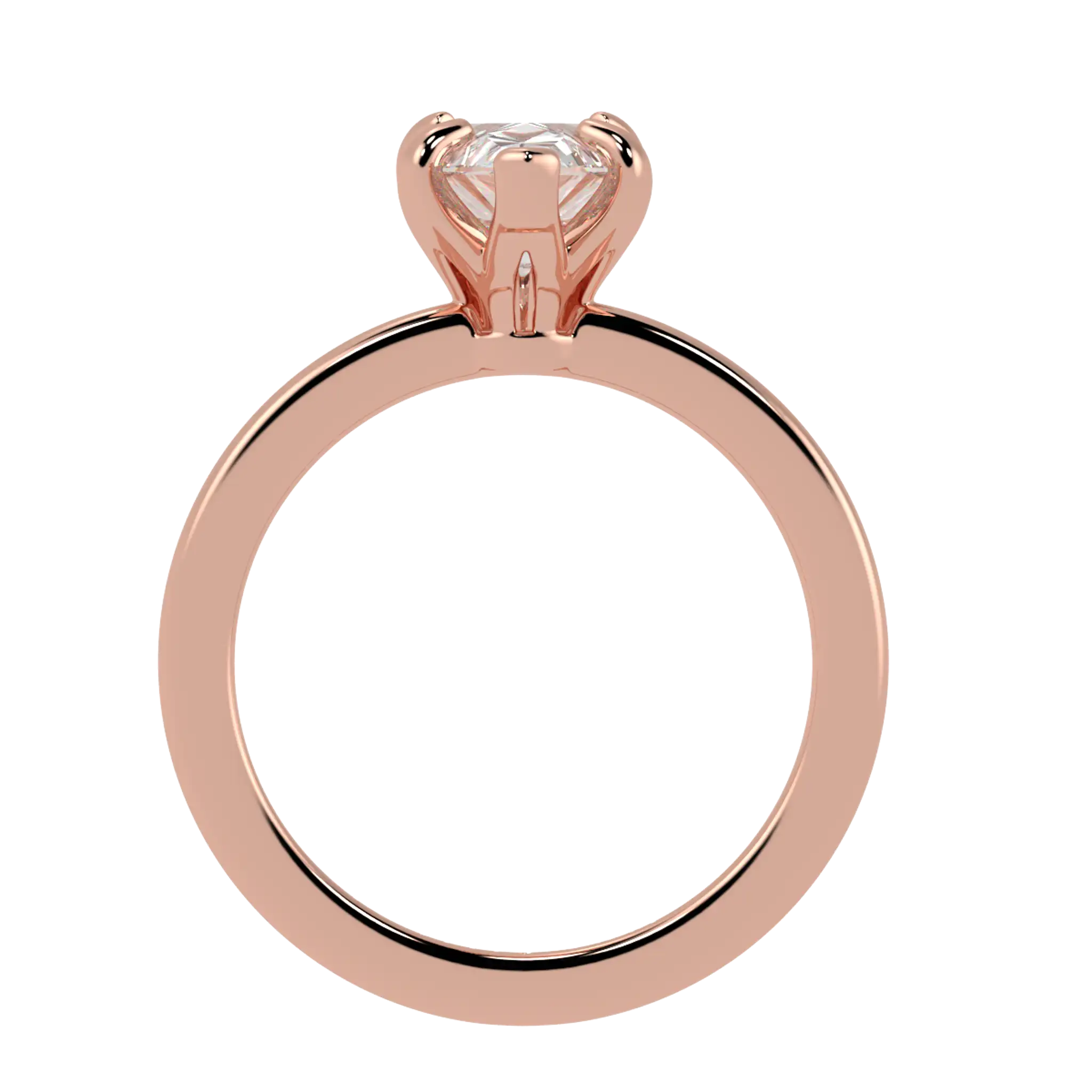 Bague de fiançailles solitaire Betty en or rose 14 carats | Forme poire