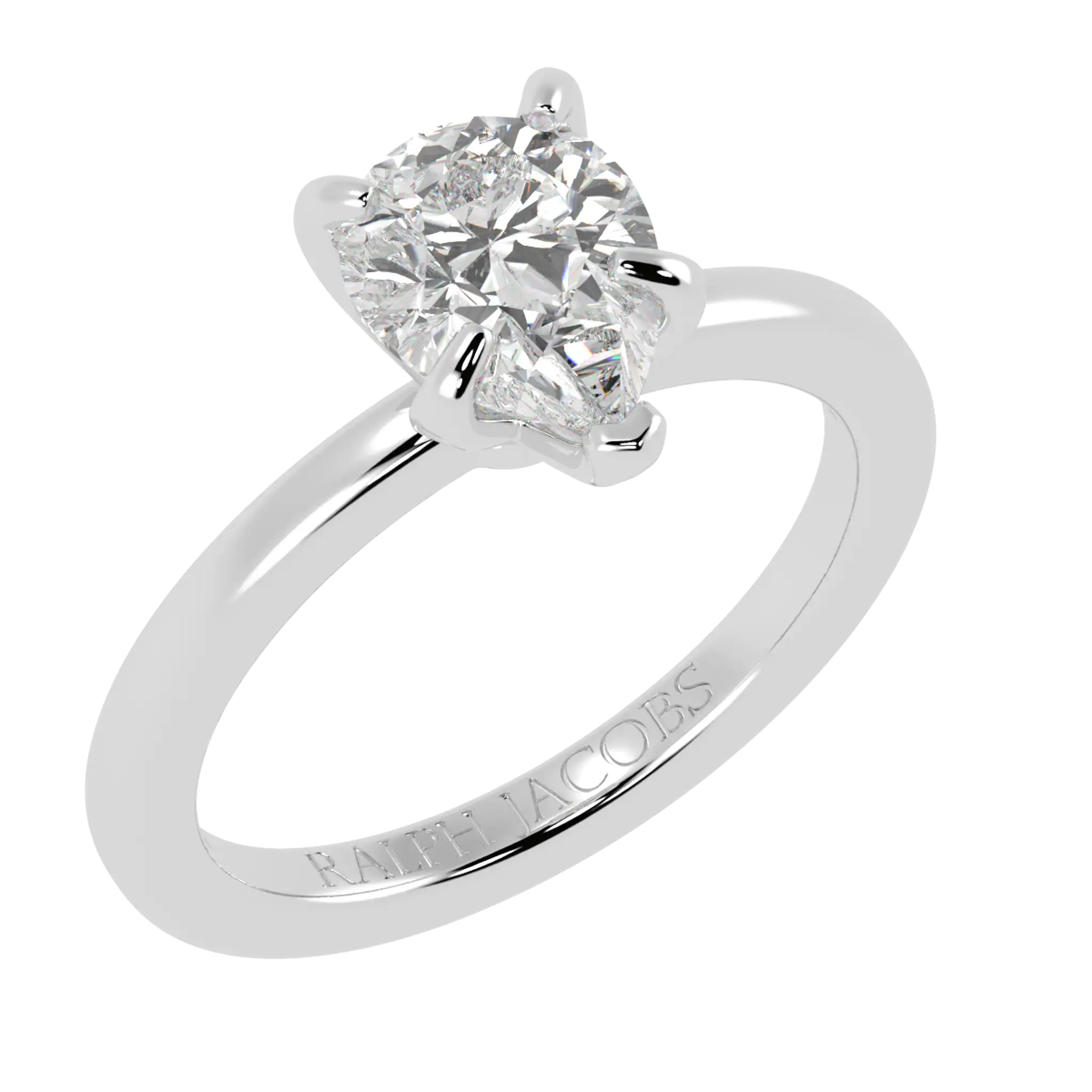 Betty Platinum Solitaire Engagement Ring | Pear Shape