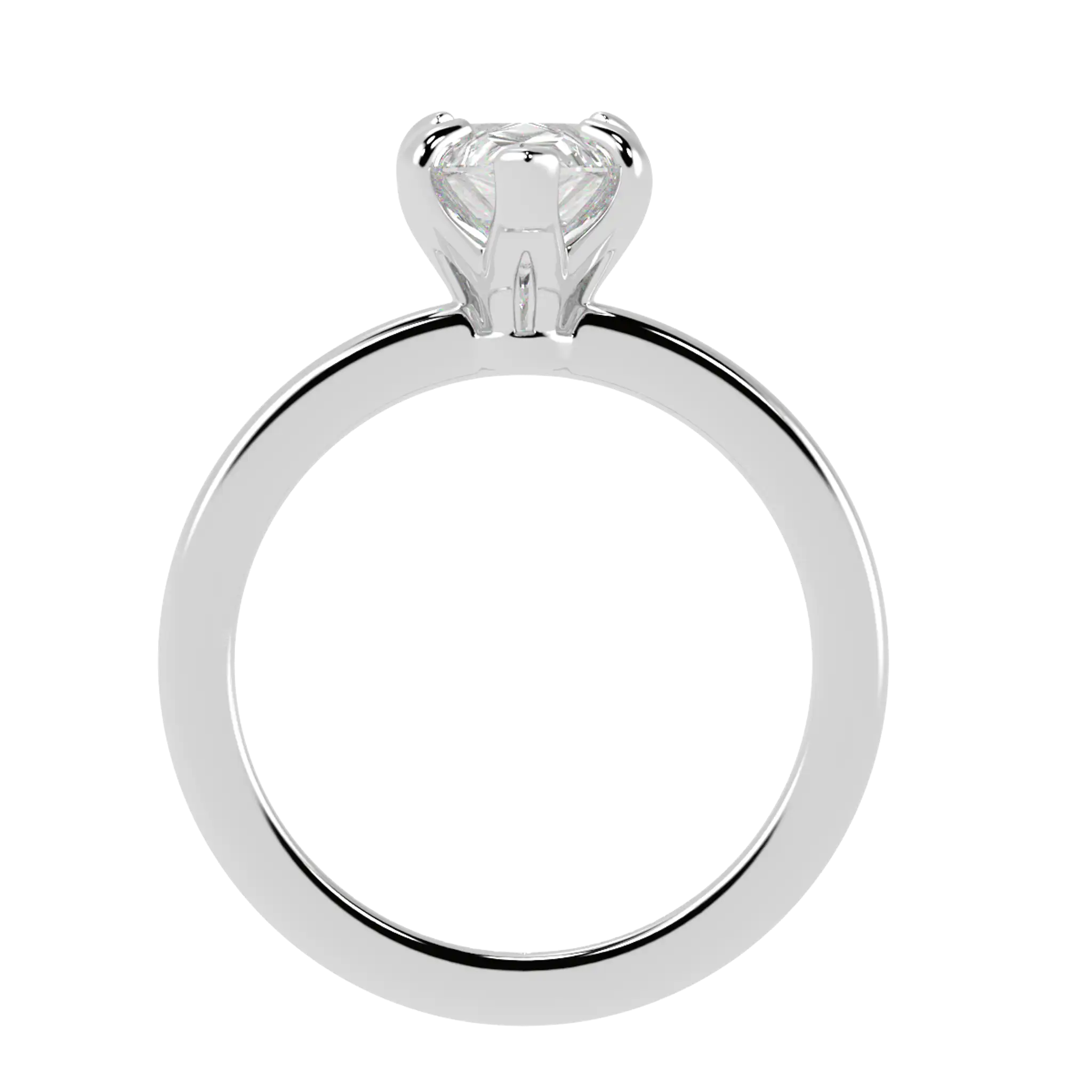 Bague de fiançailles solitaire Betty en or blanc 18 carats | Forme poire