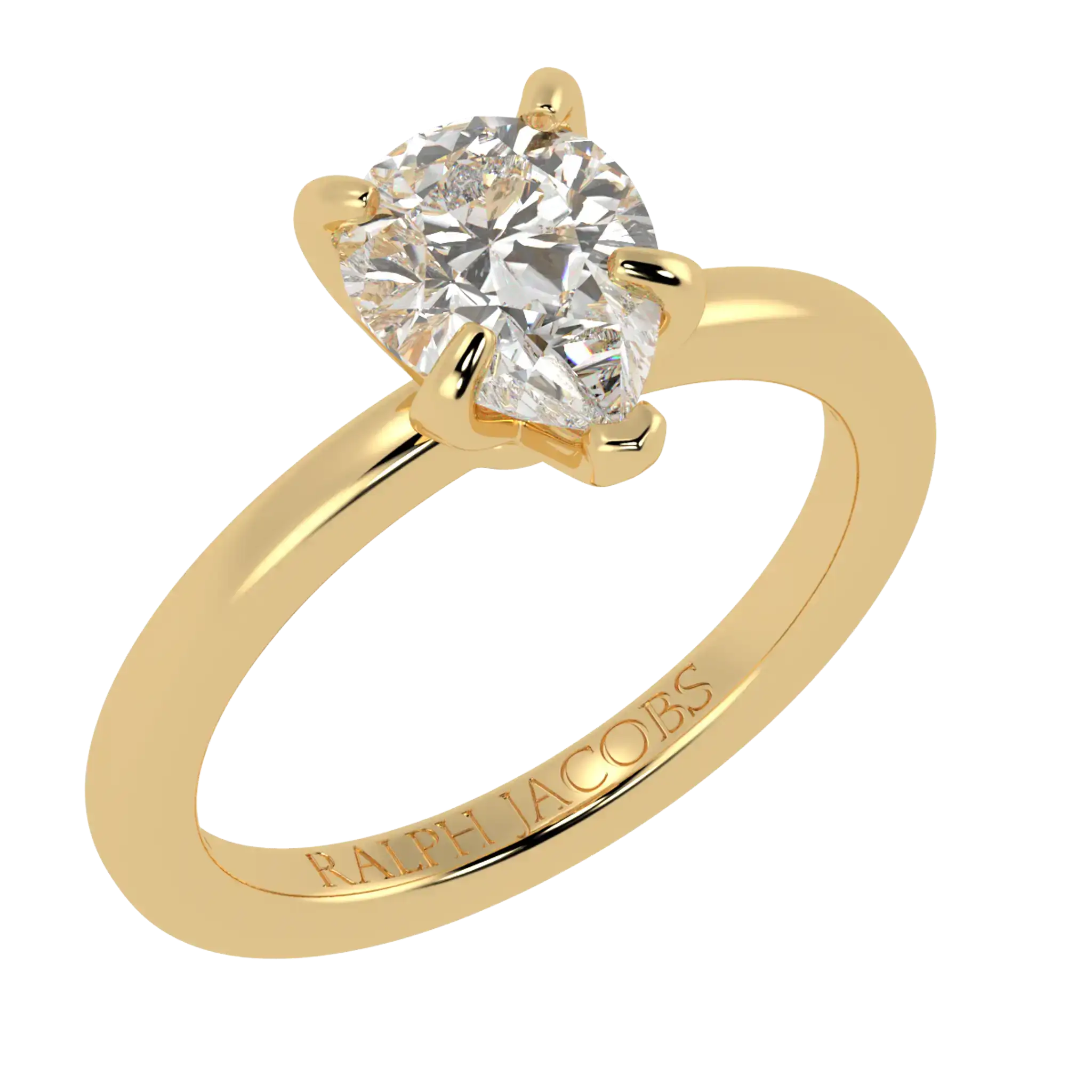 Betty 9K Yellow Gold Solitaire Engagement Ring | Pear Shape