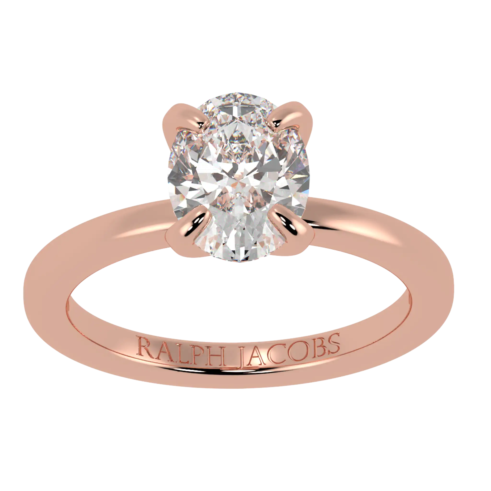 Betty 14K Rose Gold Solitaire Engagement Ring | Oval Shape