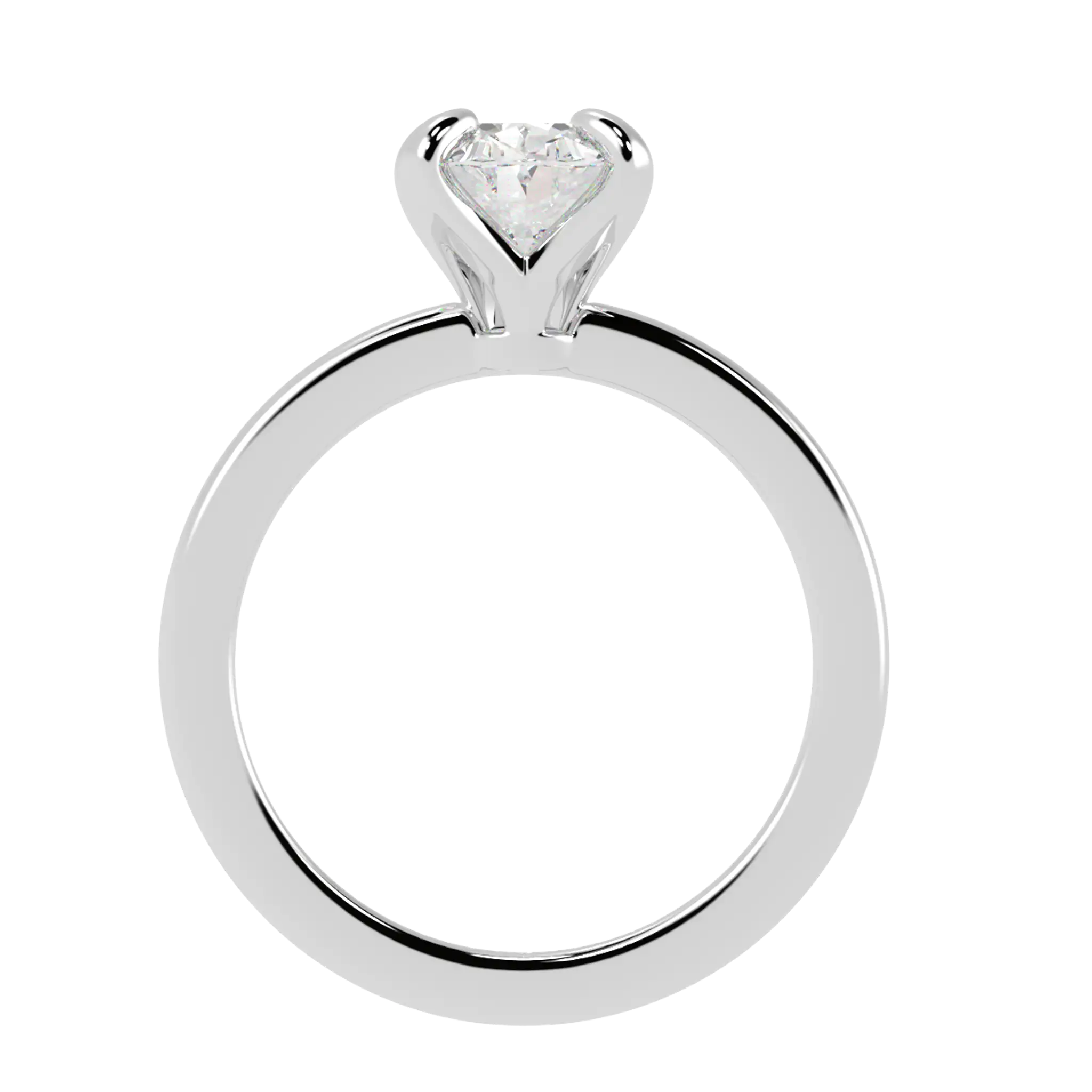 Bague de fiançailles solitaire Betty en or blanc 9 carats | Forme ovale