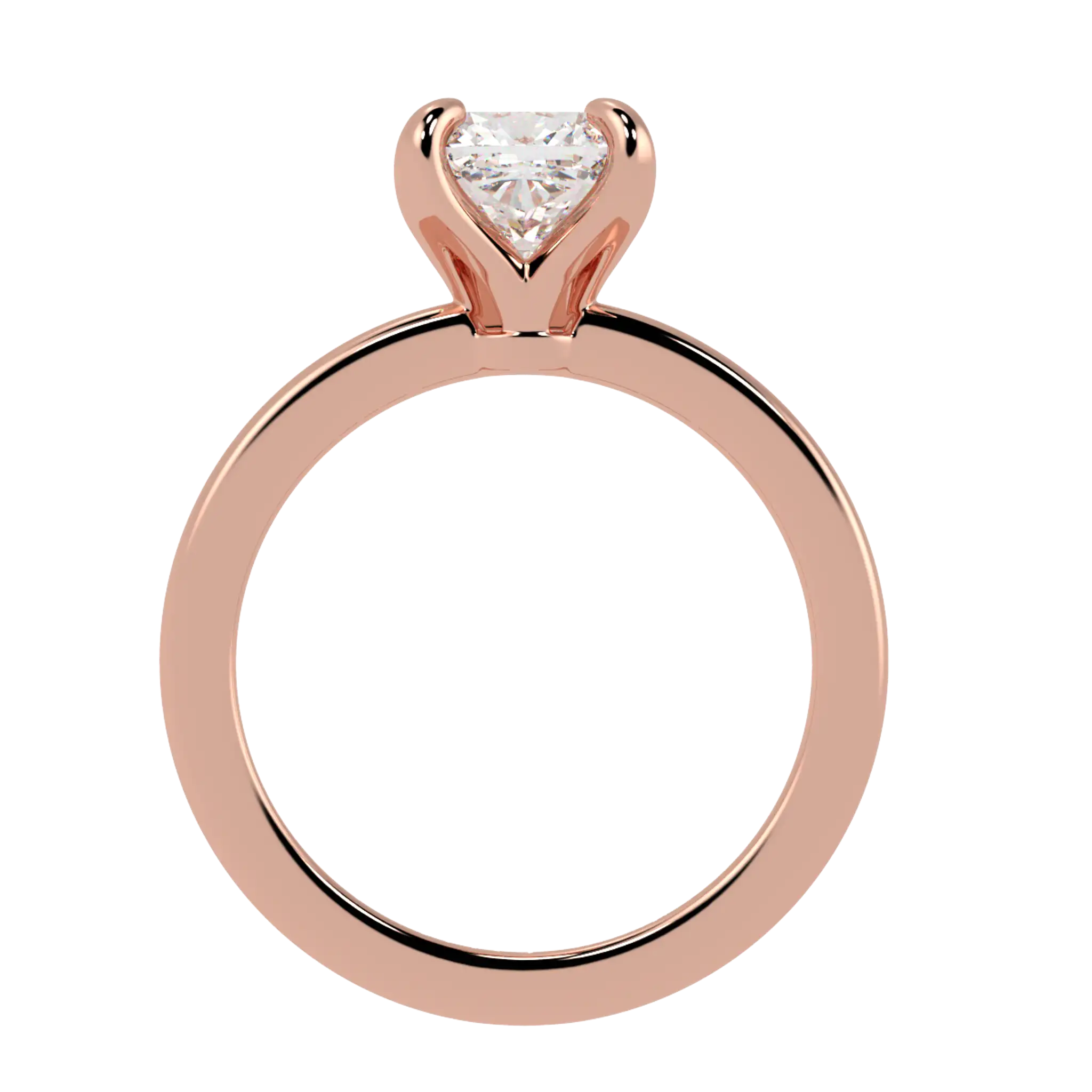 Bague de fiançailles solitaire Betty en or rose 14 carats | Forme coussin