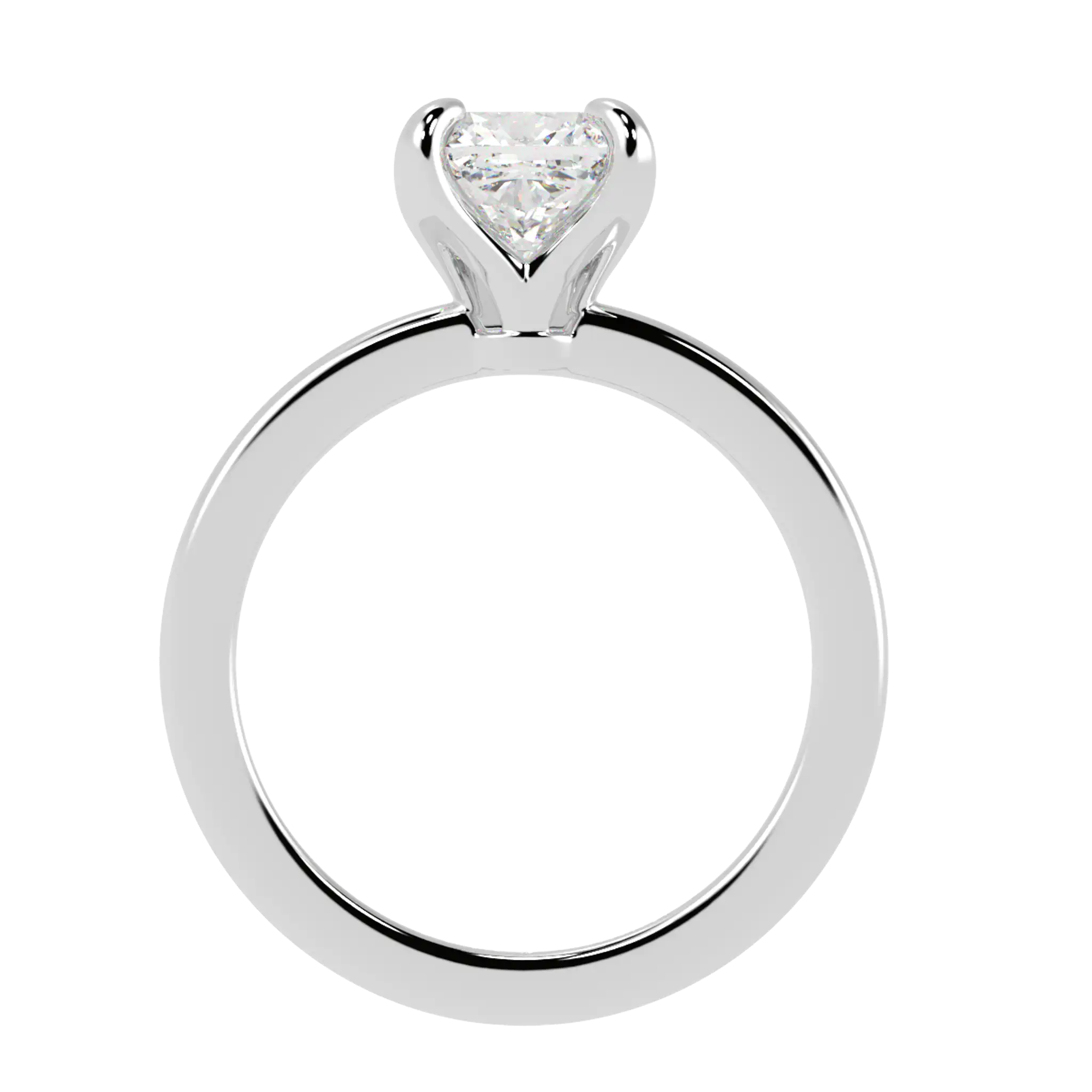 Bague de fiançailles solitaire Betty en or blanc 9 carats | Forme coussin