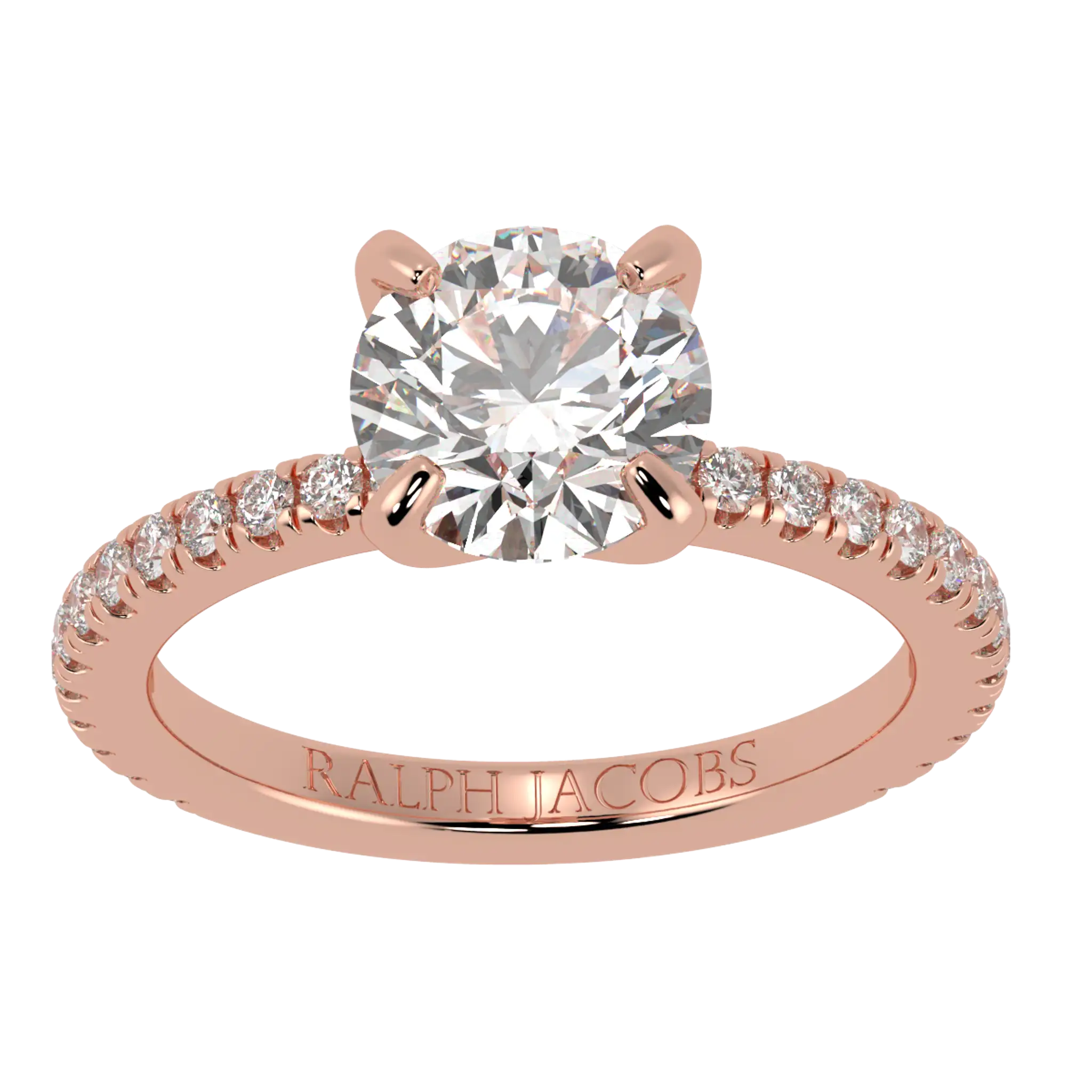 Bague de fiançailles Betty en or rose 14 carats