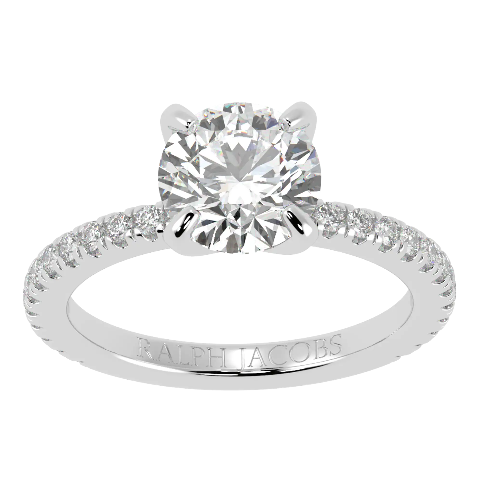 Betty 18K White Gold Accent Engagement Ring