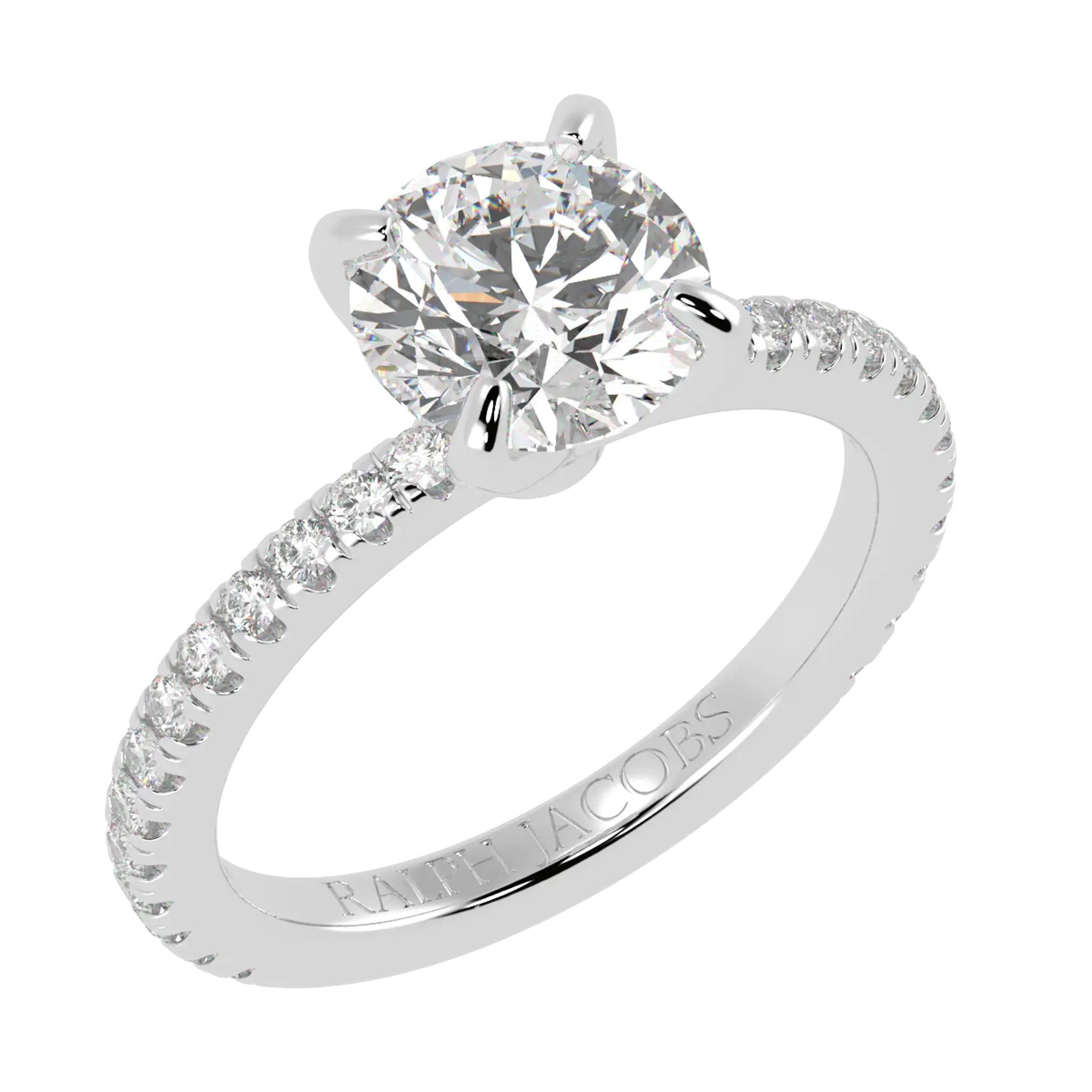 Betty 9K White Gold Accent Engagement Ring