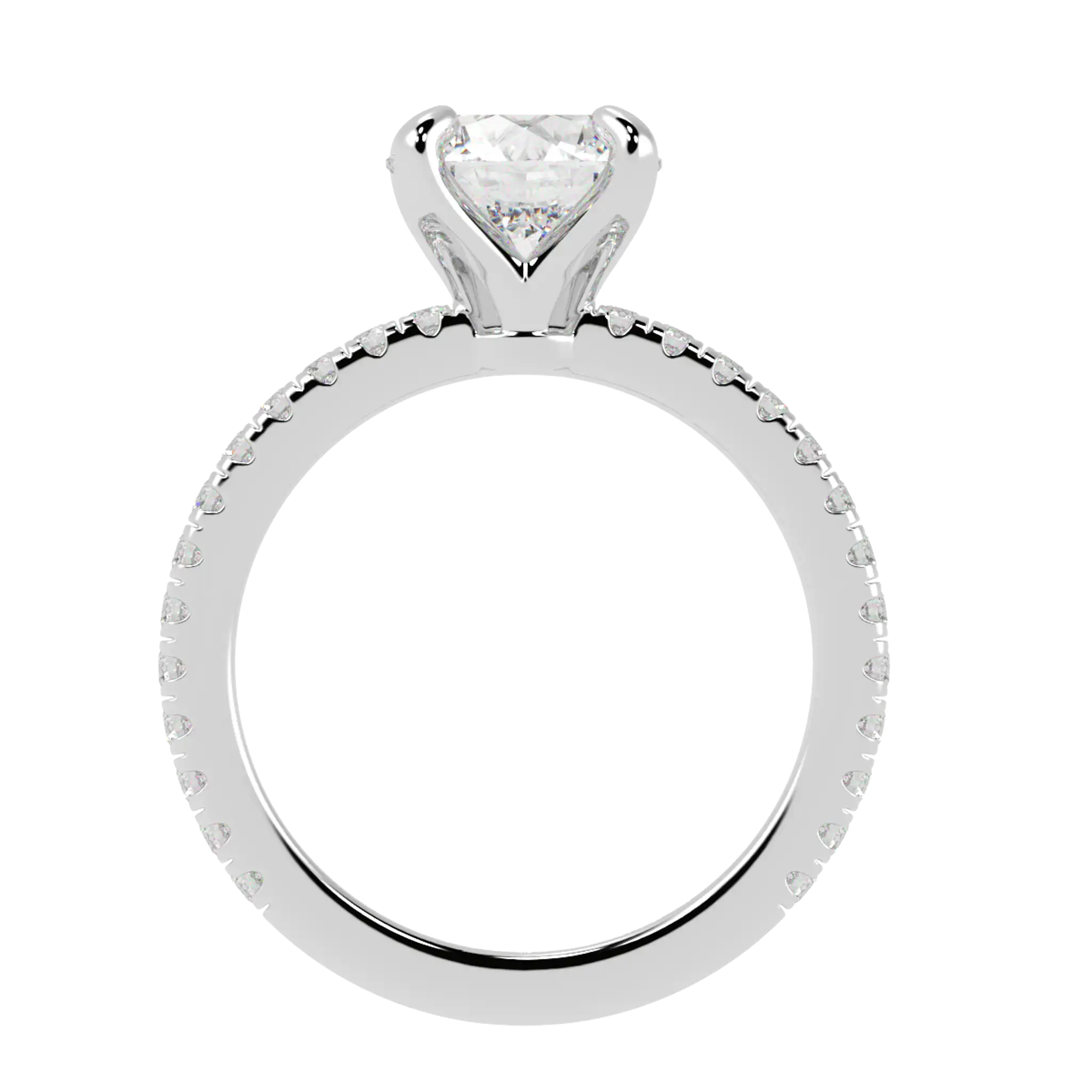 Betty 9K White Gold Accent Engagement Ring