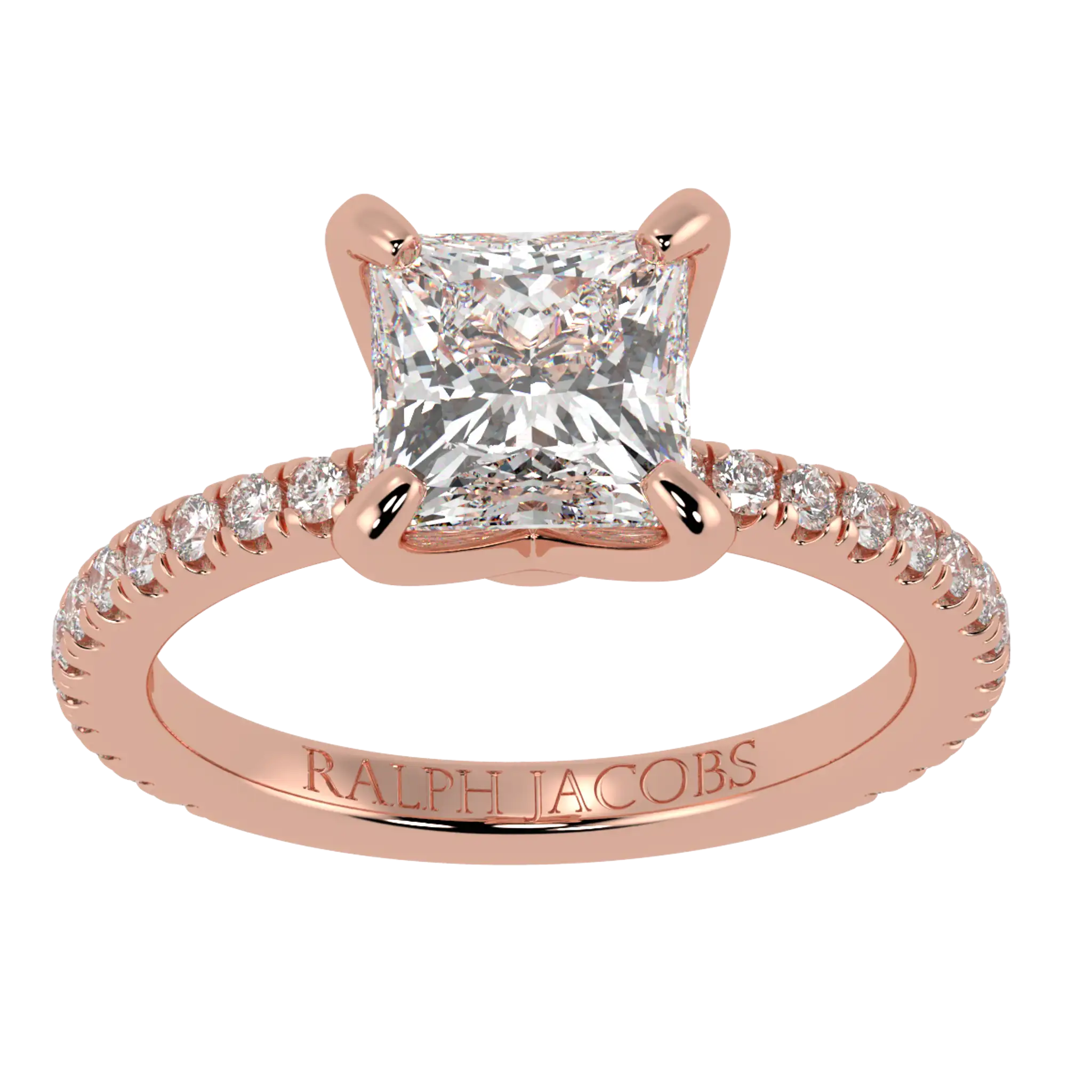 Betty 14K Rose Gold Accent Engagement Ring | Princess