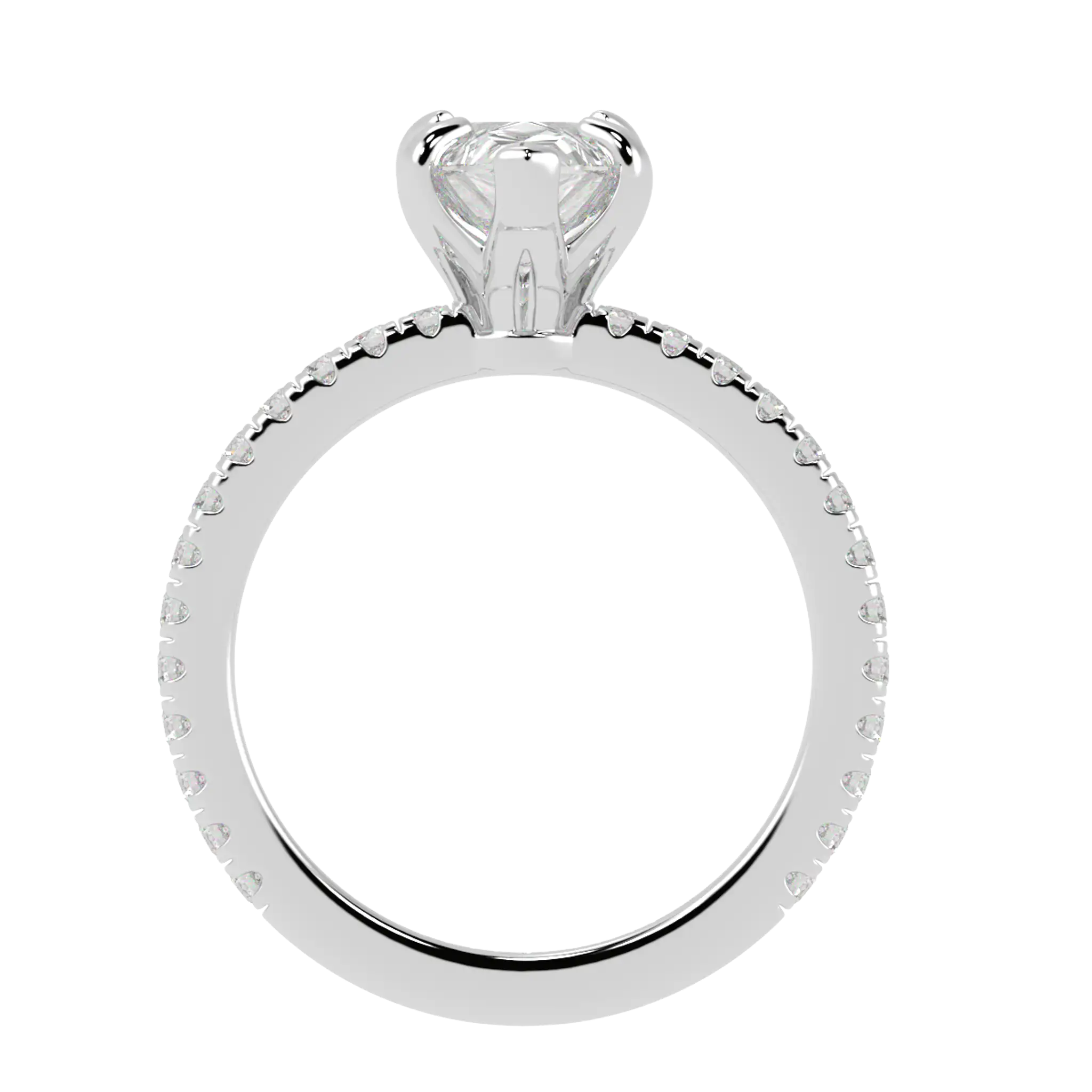 Bague de fiançailles Betty en or blanc 18 carats | Forme poire